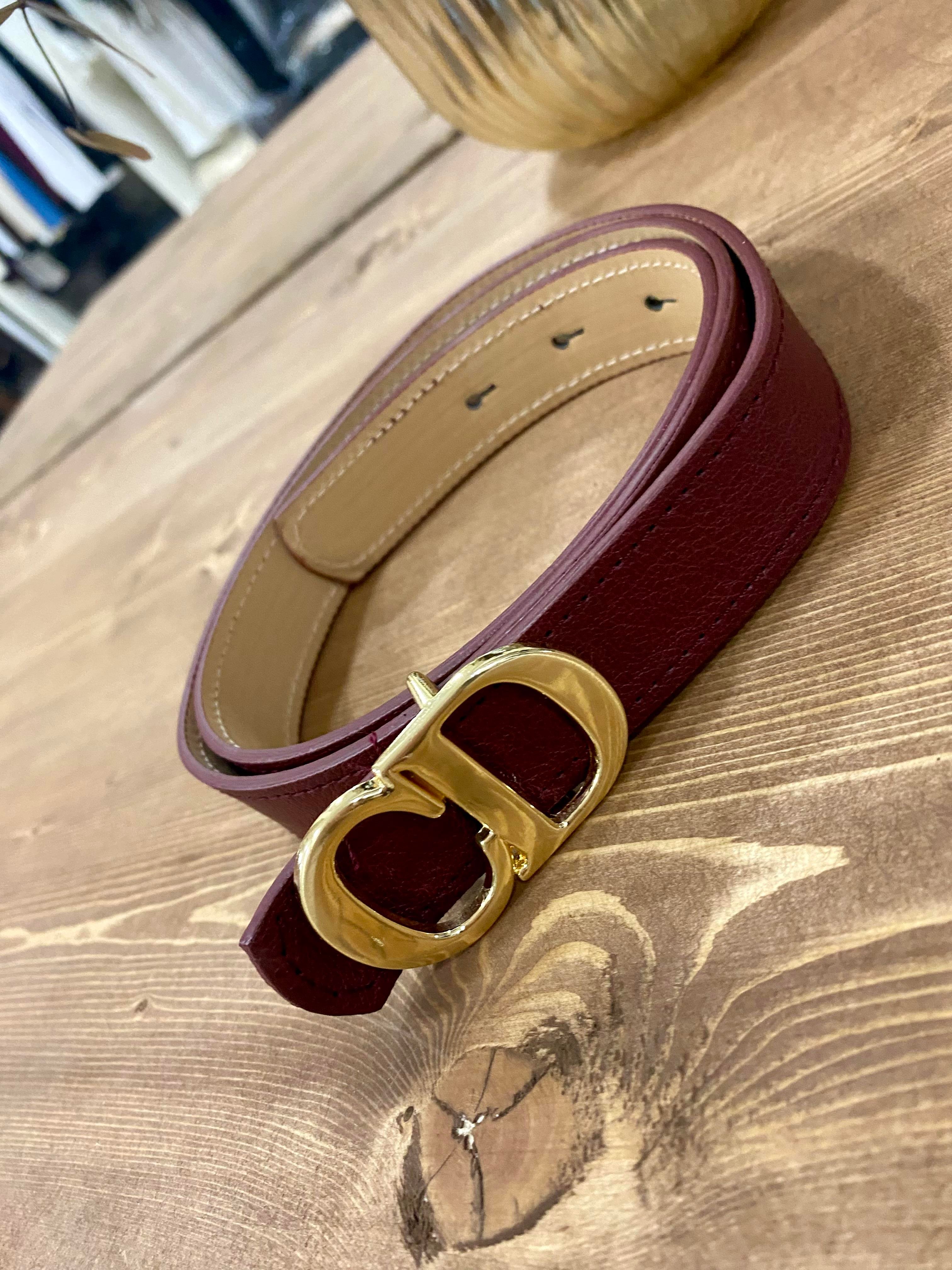 Bordo CD Gold Tokalı Kemer