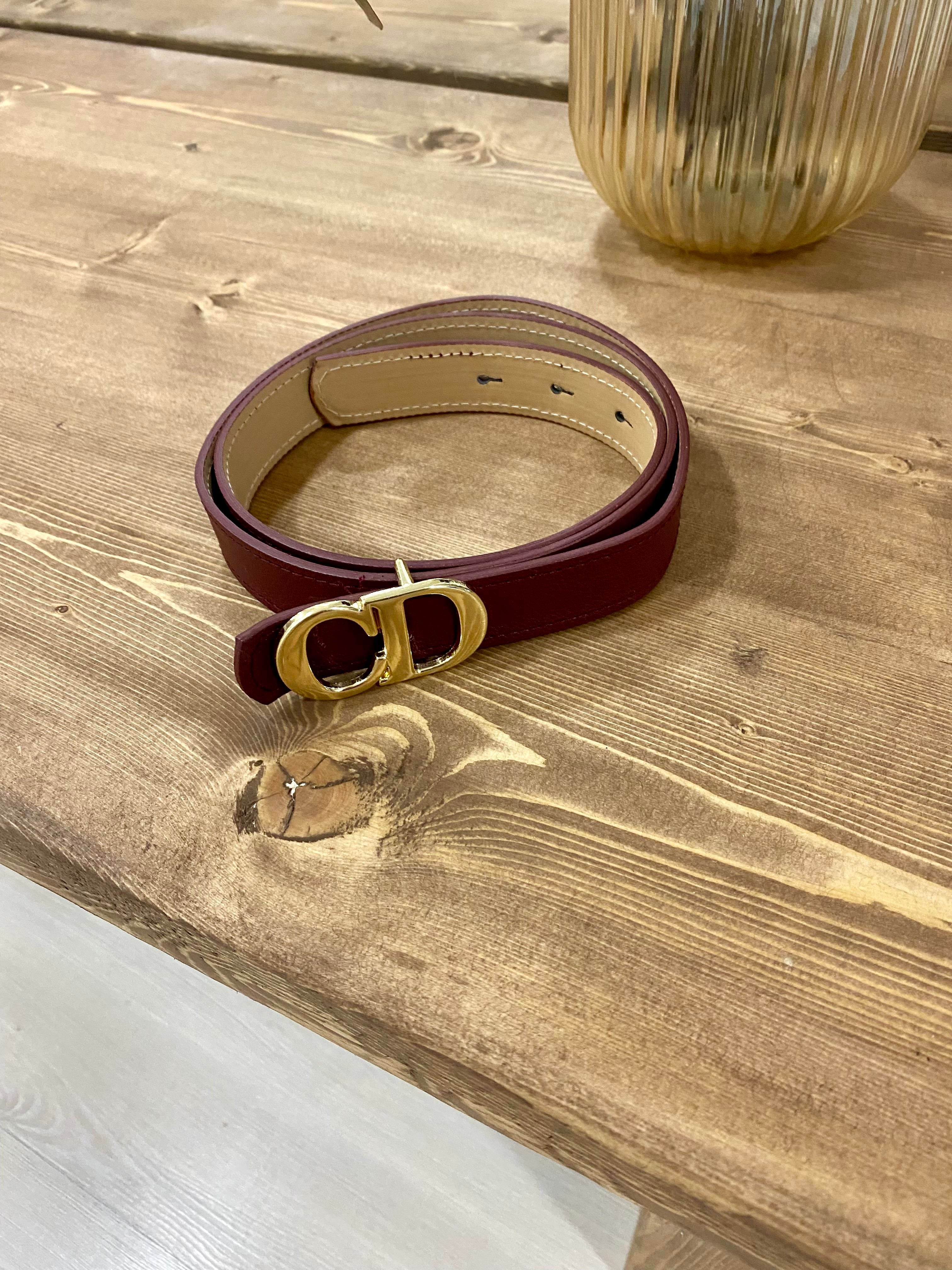 Bordo CD Gold Tokalı Kemer