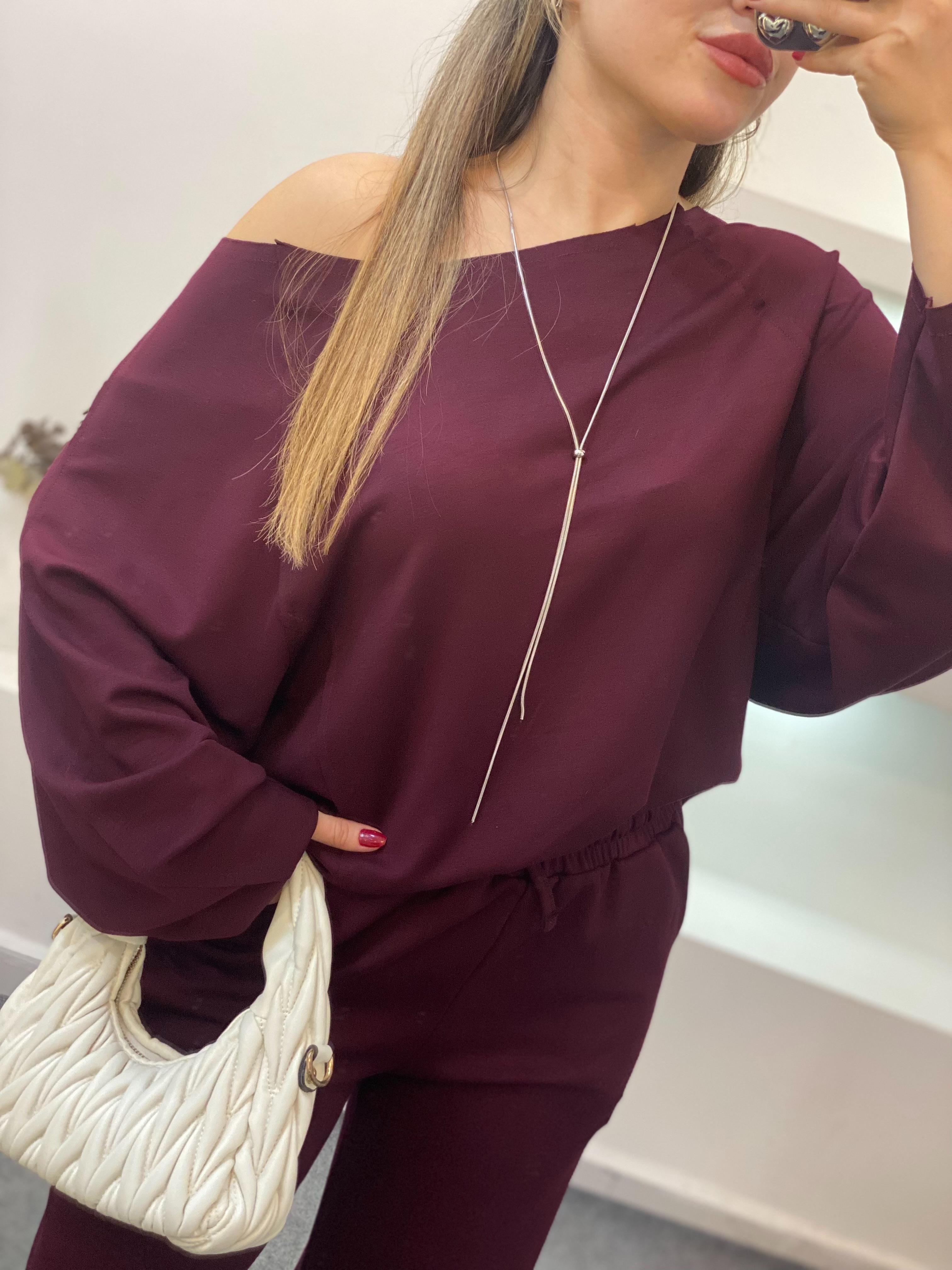 Bordo Modal Kumaş Eşofman Takımı 
