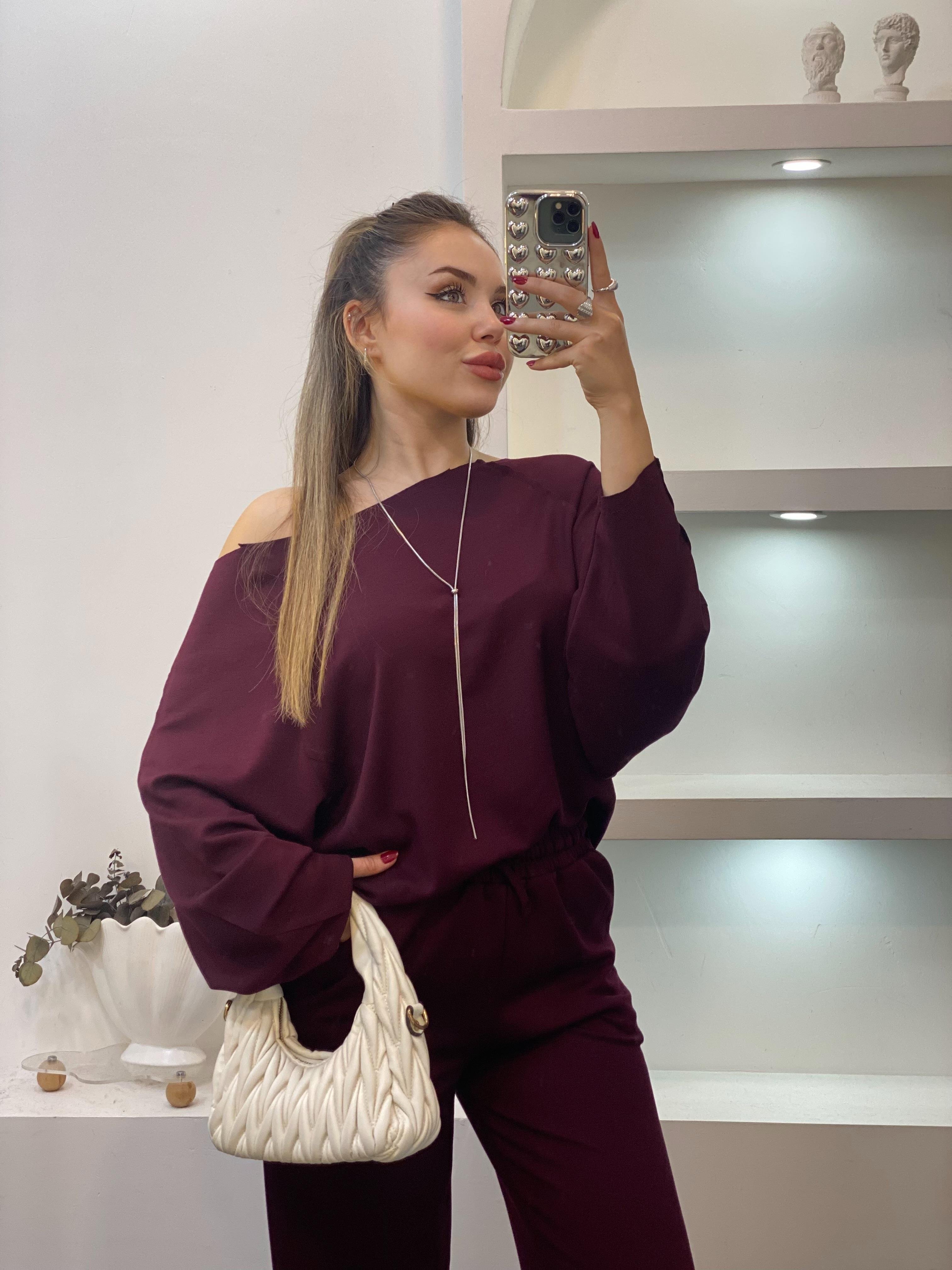 Bordo Modal Kumaş Eşofman Takımı 
