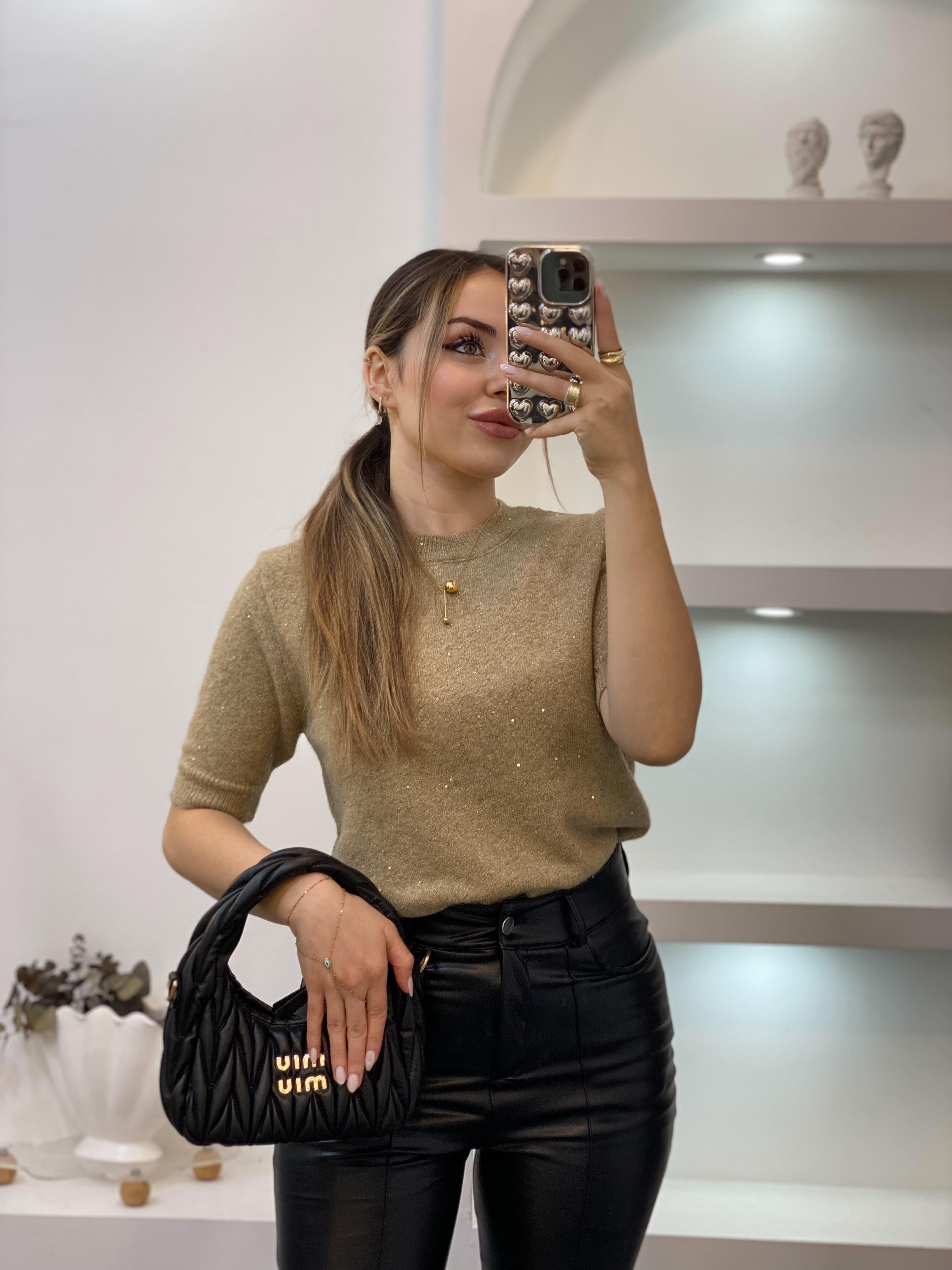 Camel Pul Detay Triko Kazak