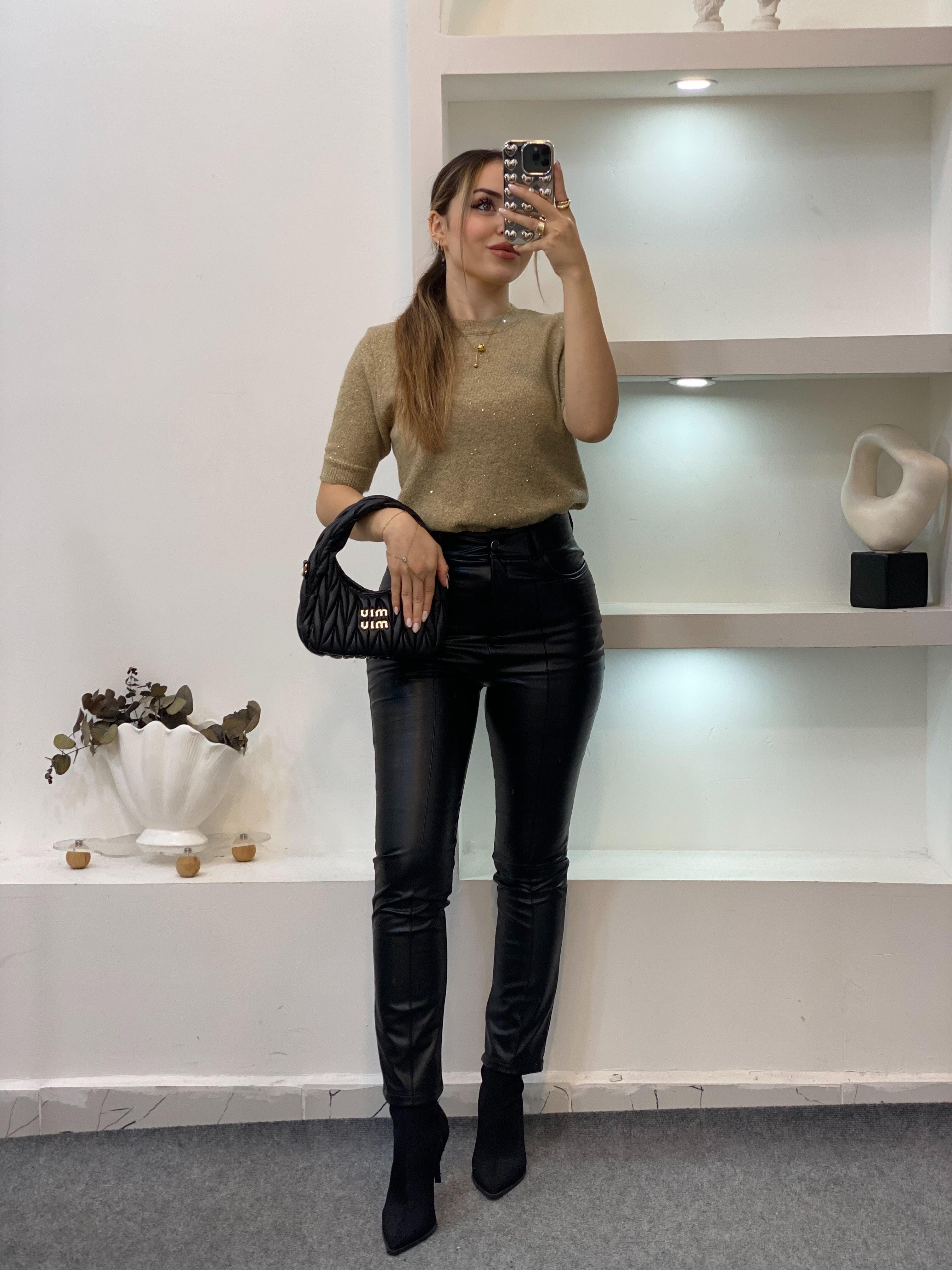 Camel Pul Detay Triko Kazak
