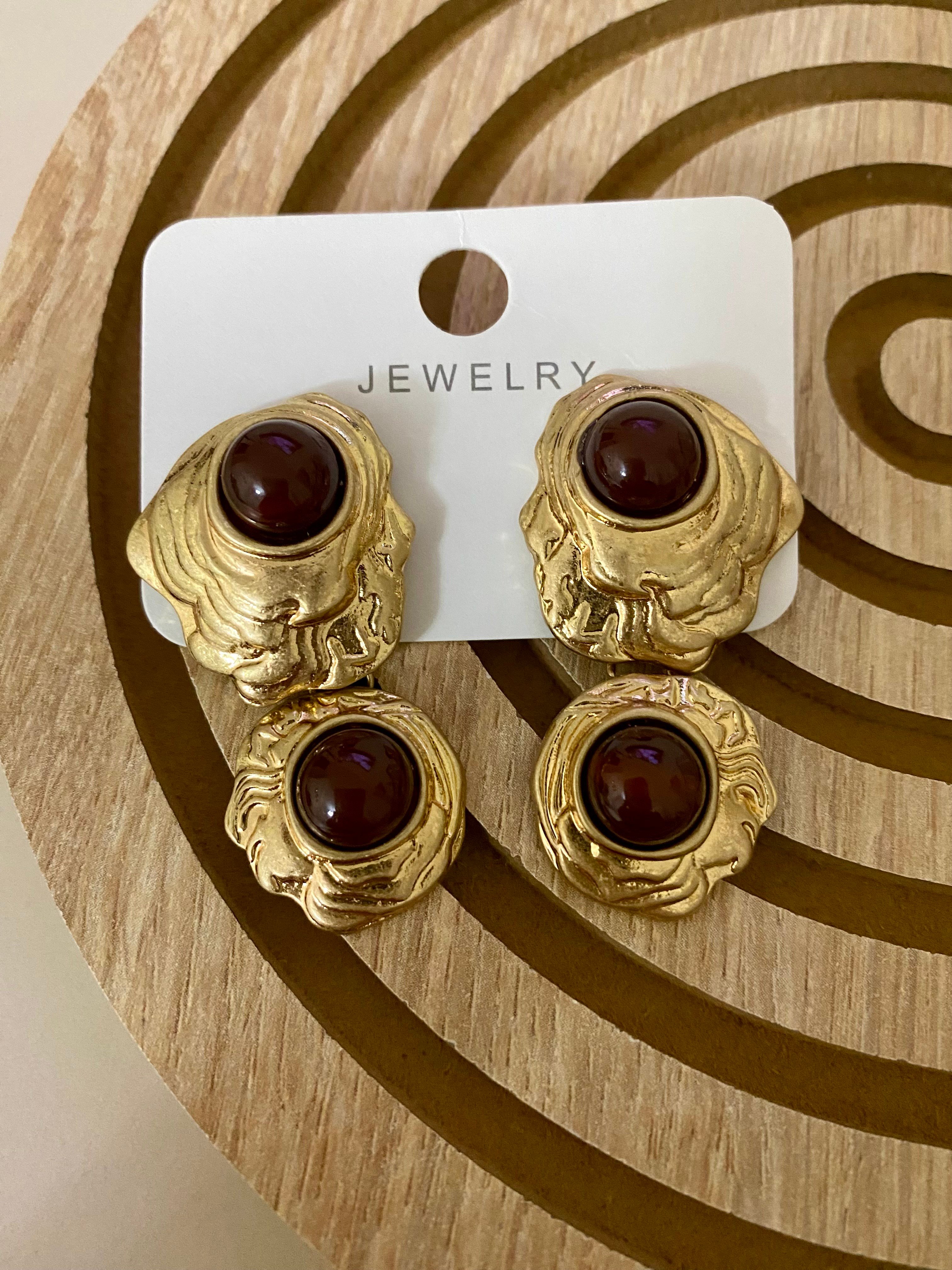 Gold Antik Sallantılı Küpe