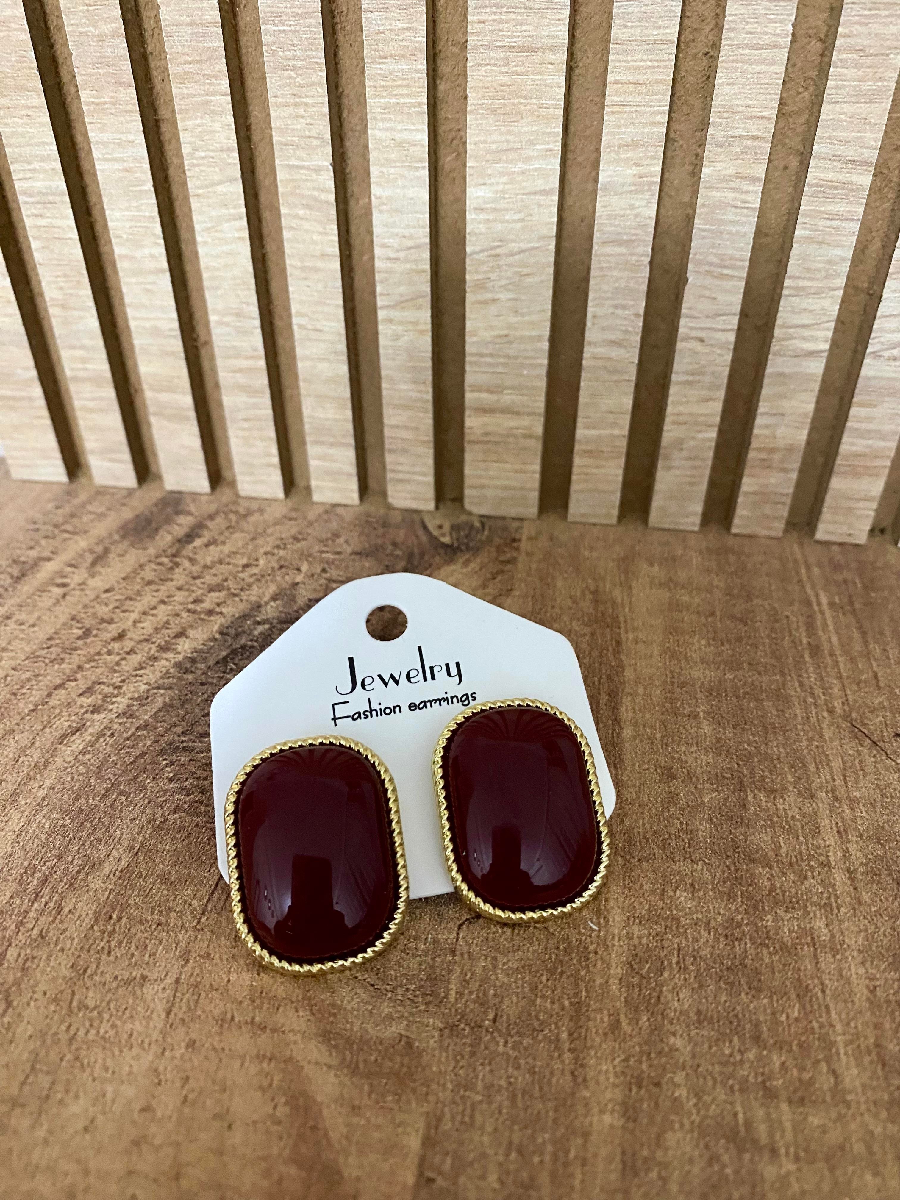 Gold Bordo Marka Model Küpe