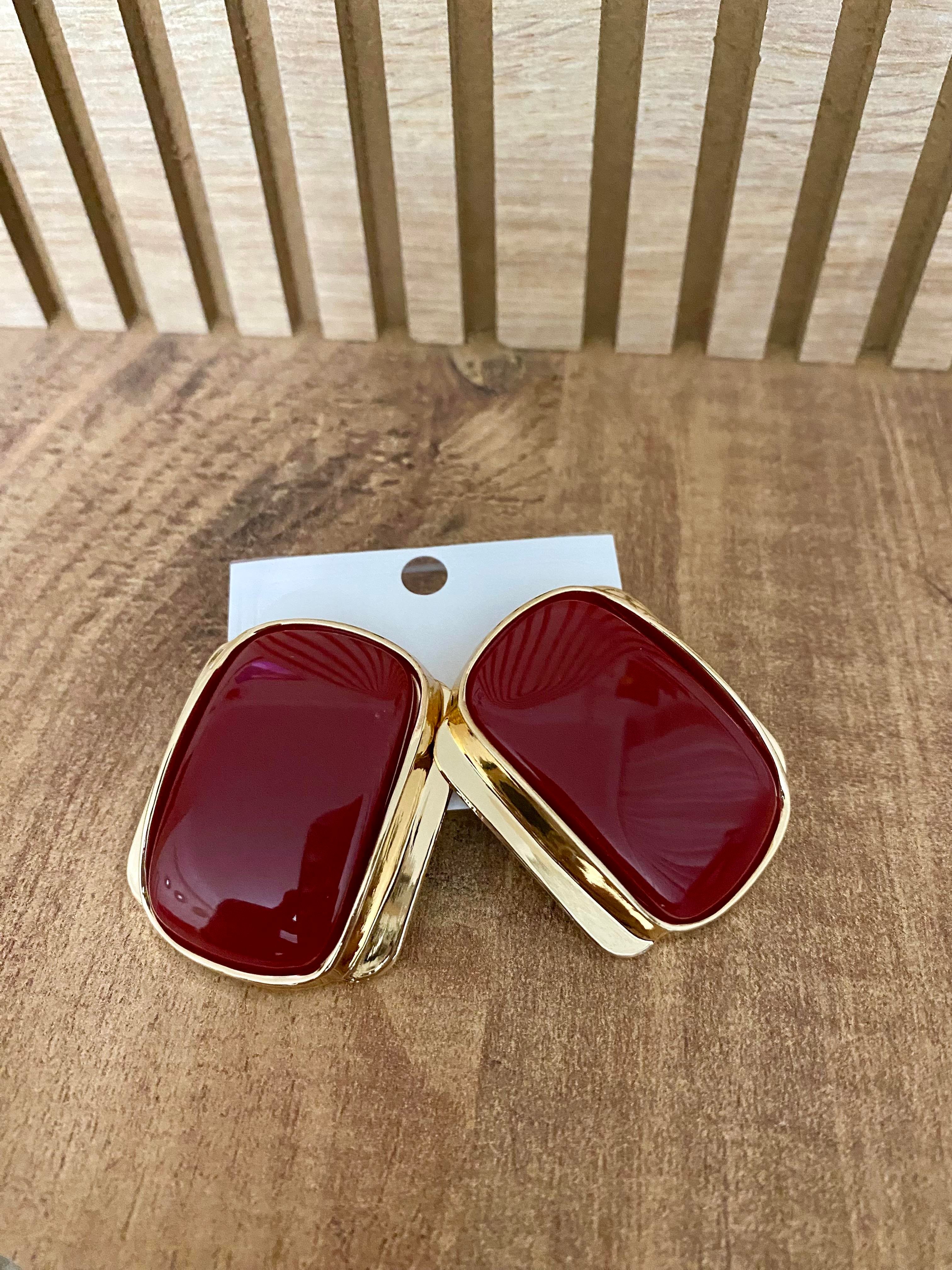 Gold Bordo Marka Model Küpe