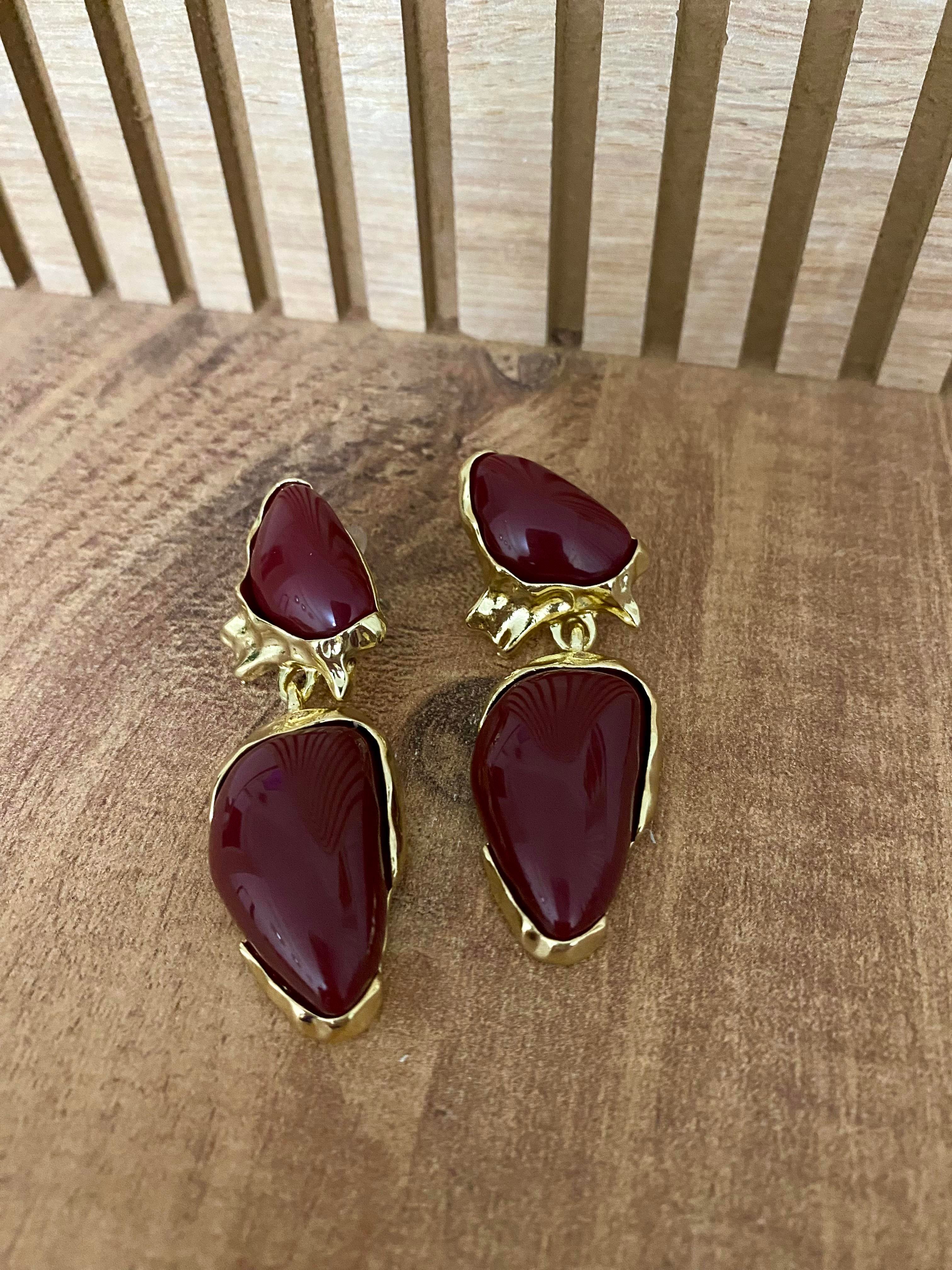 Gold Bordo Marka Model Küpe
