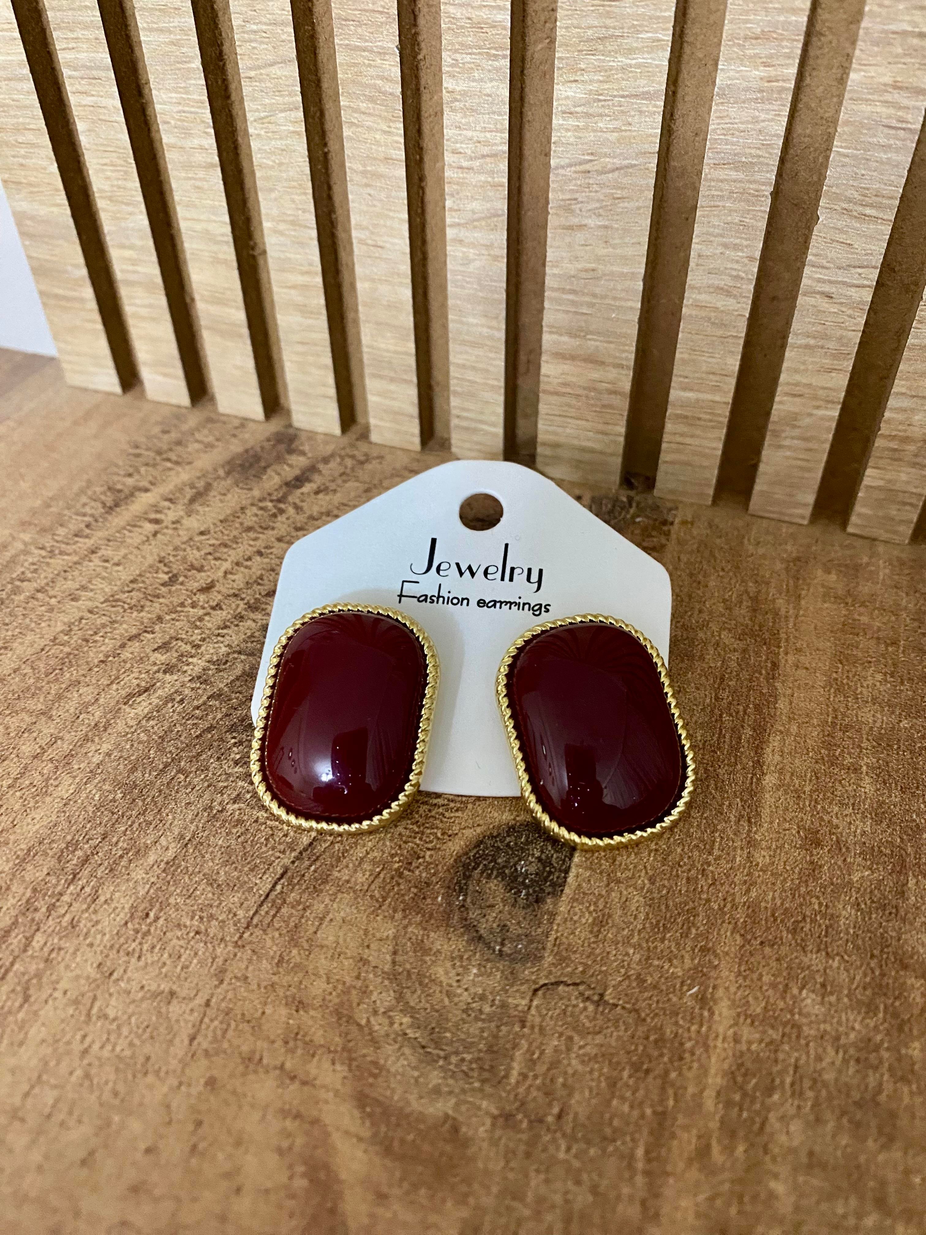 Gold Bordo Marka Model Küpe