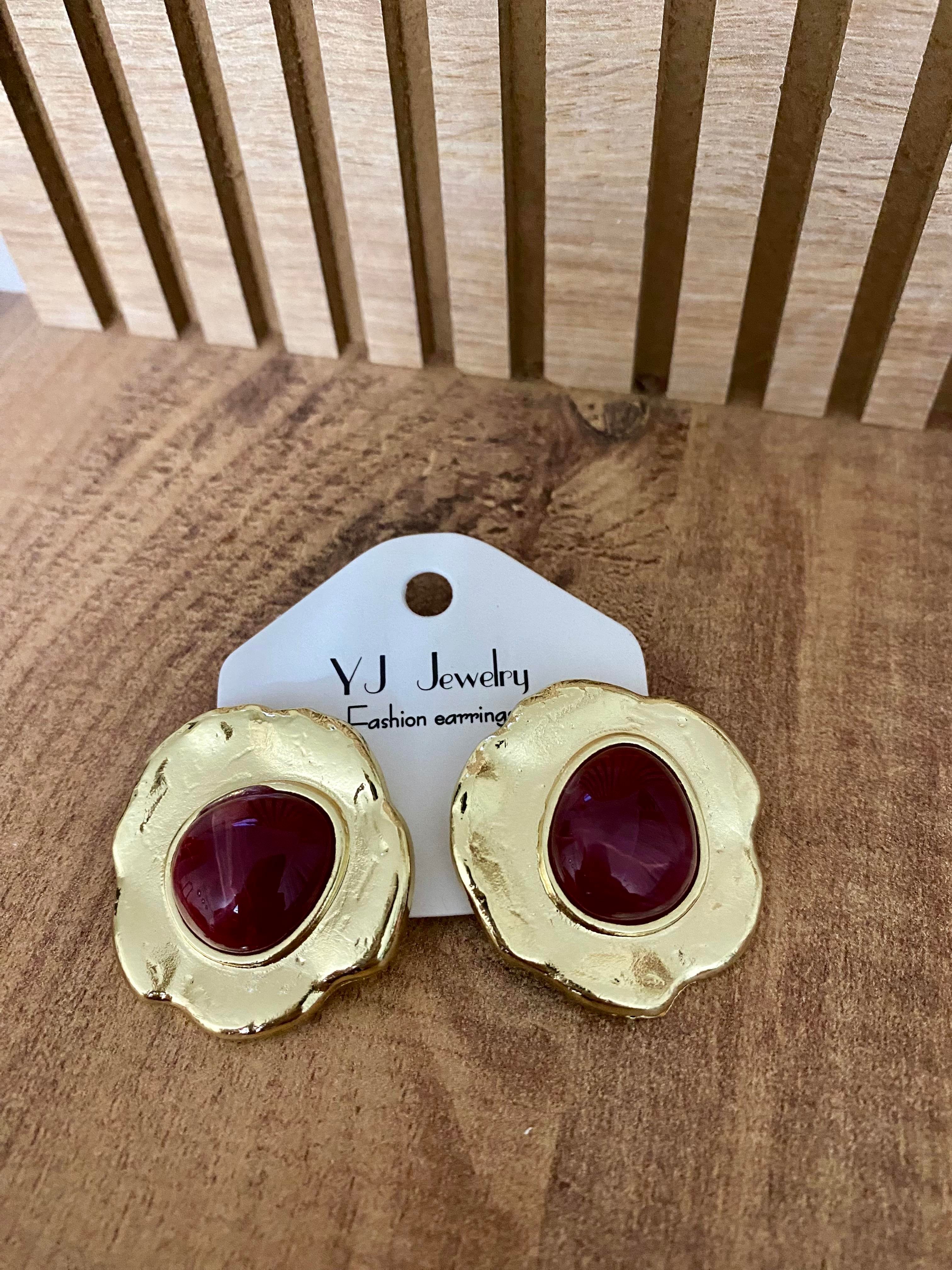 Gold Bordo Marka Model Küpe