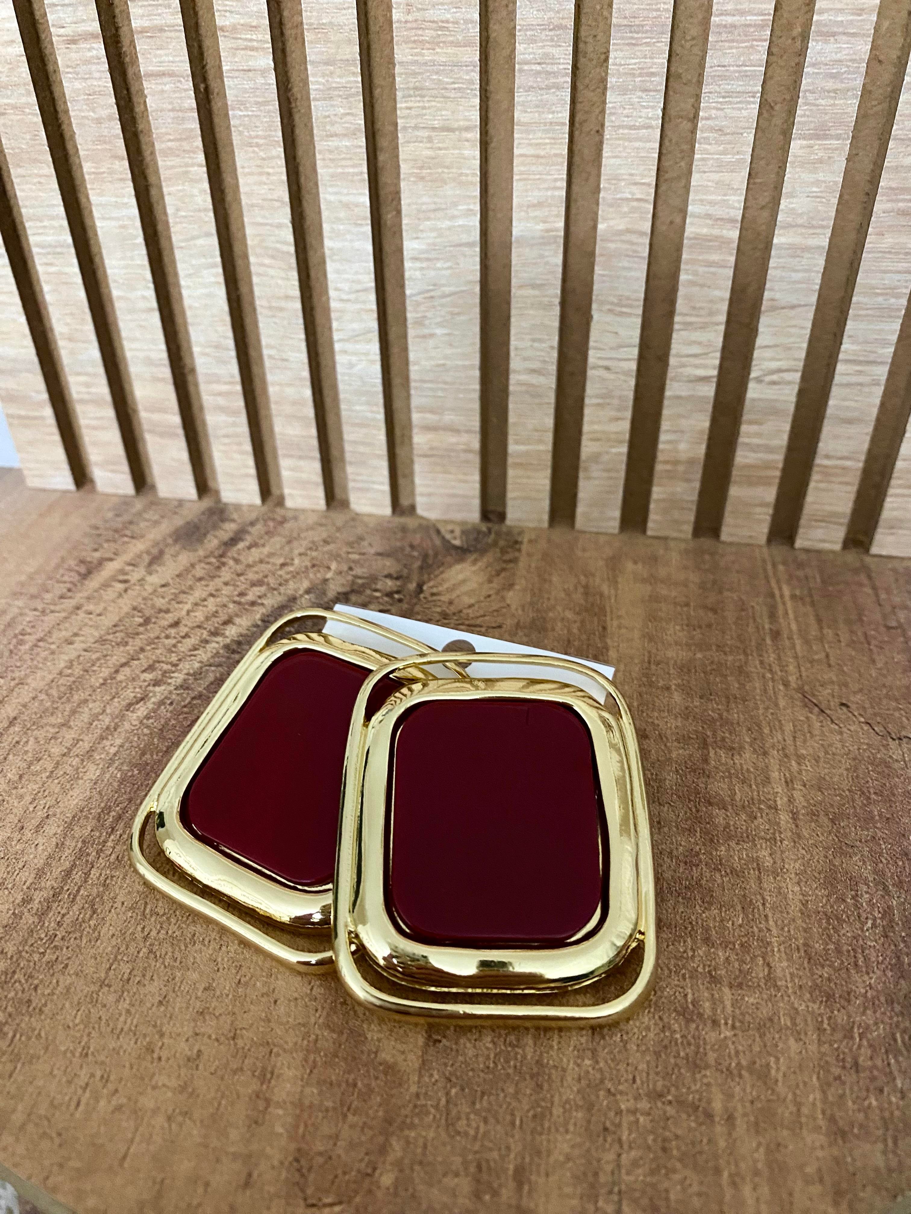 Gold Bordo Marka Model Küpe