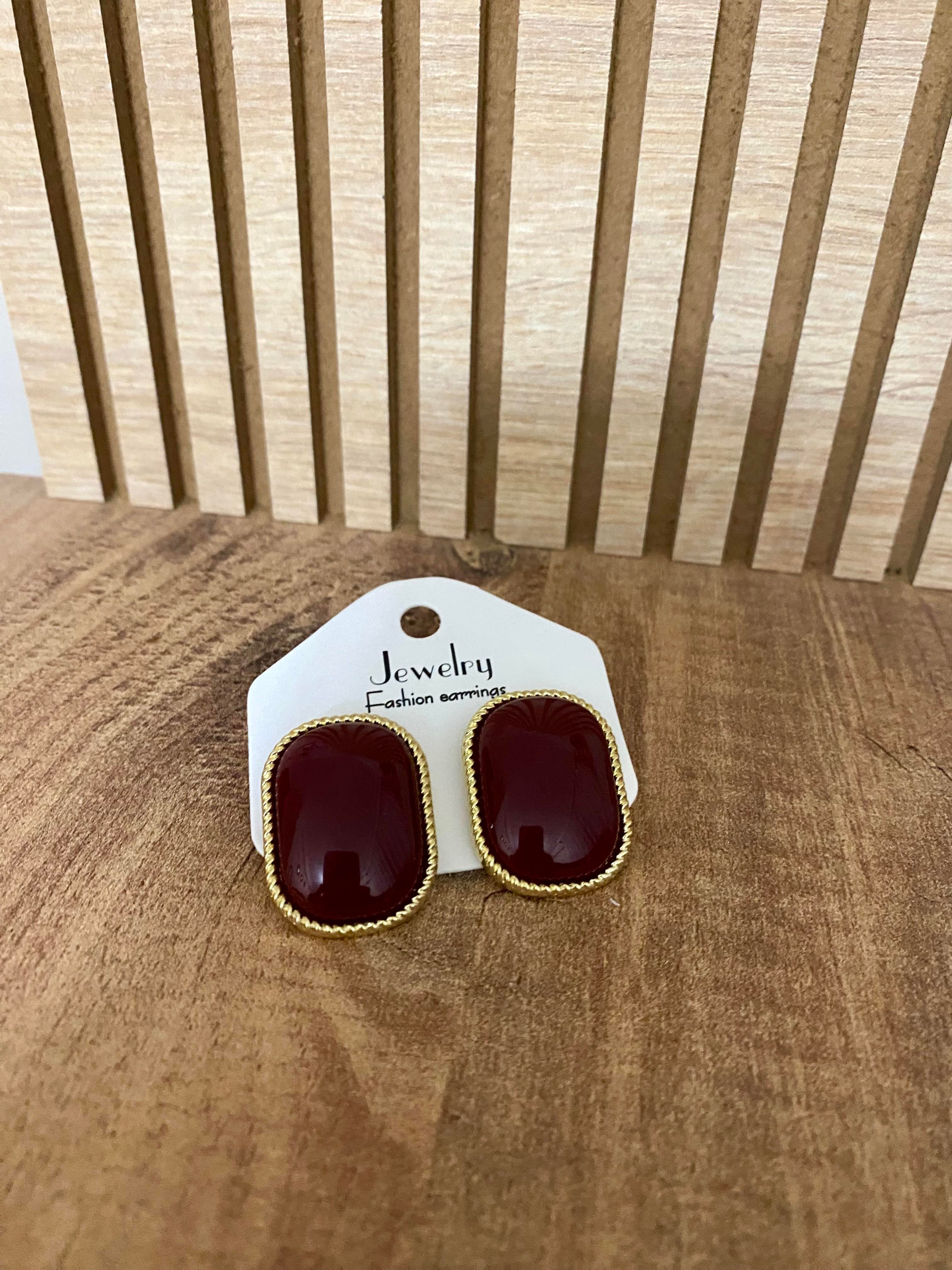 Gold Bordo Marka Model Küpe