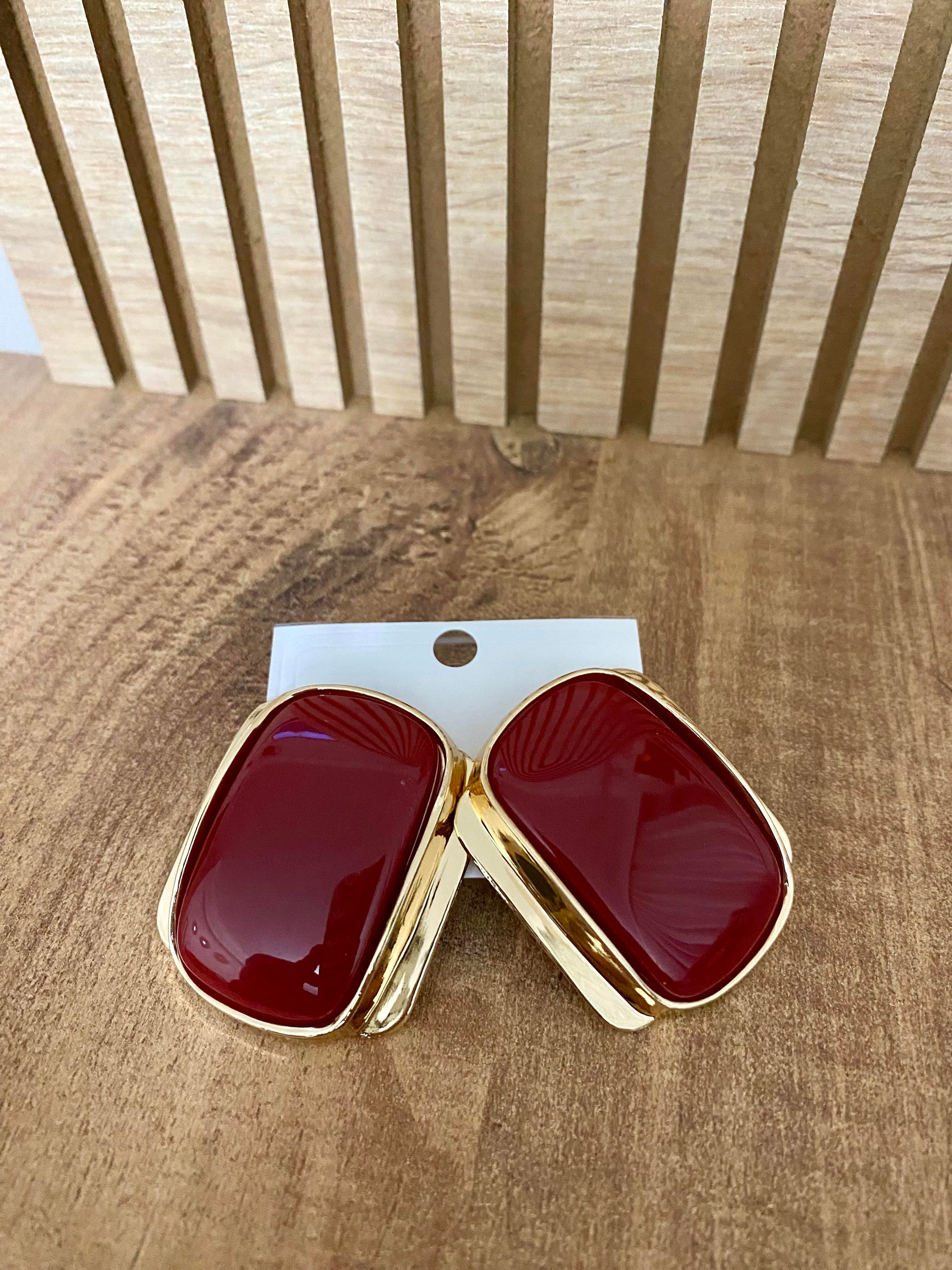 Gold Bordo Marka Model Küpe