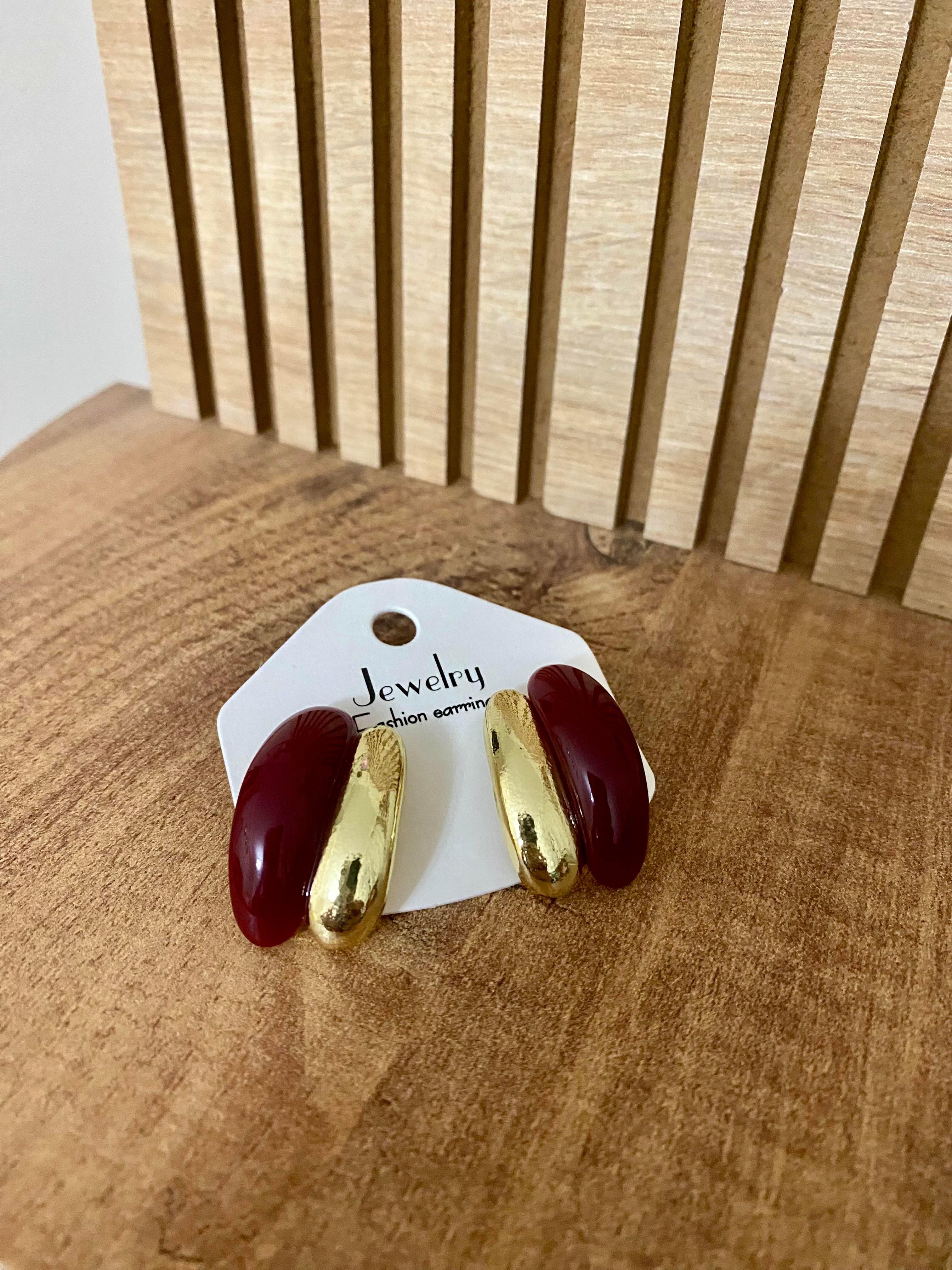 Gold Bordo Marka Model Küpe