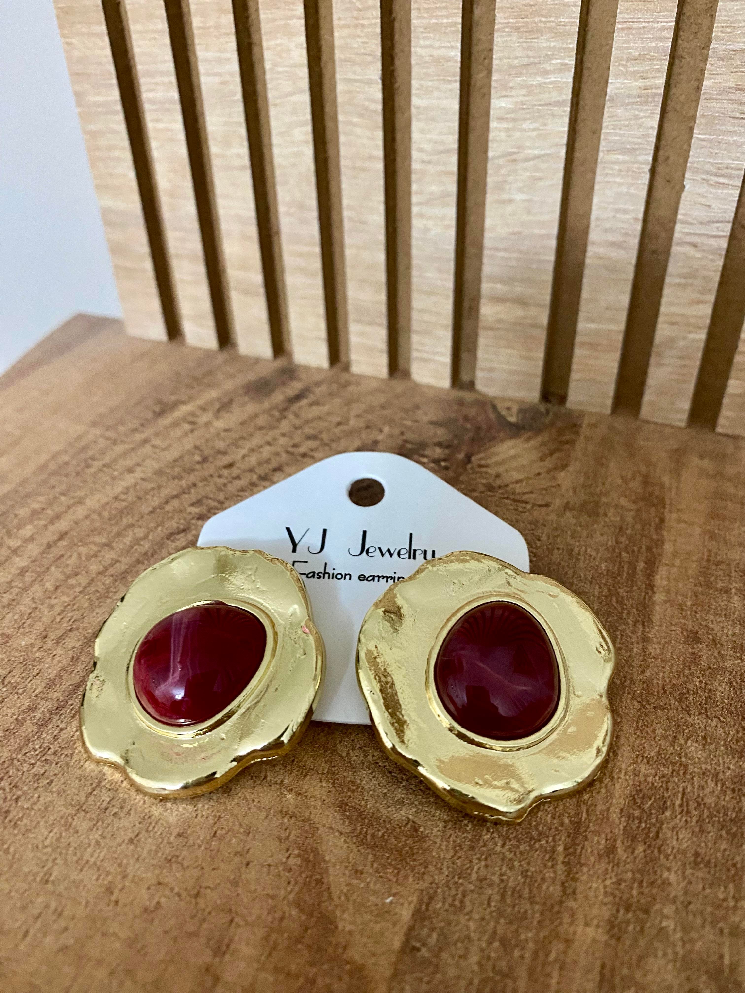 Gold Bordo Marka Model Küpe