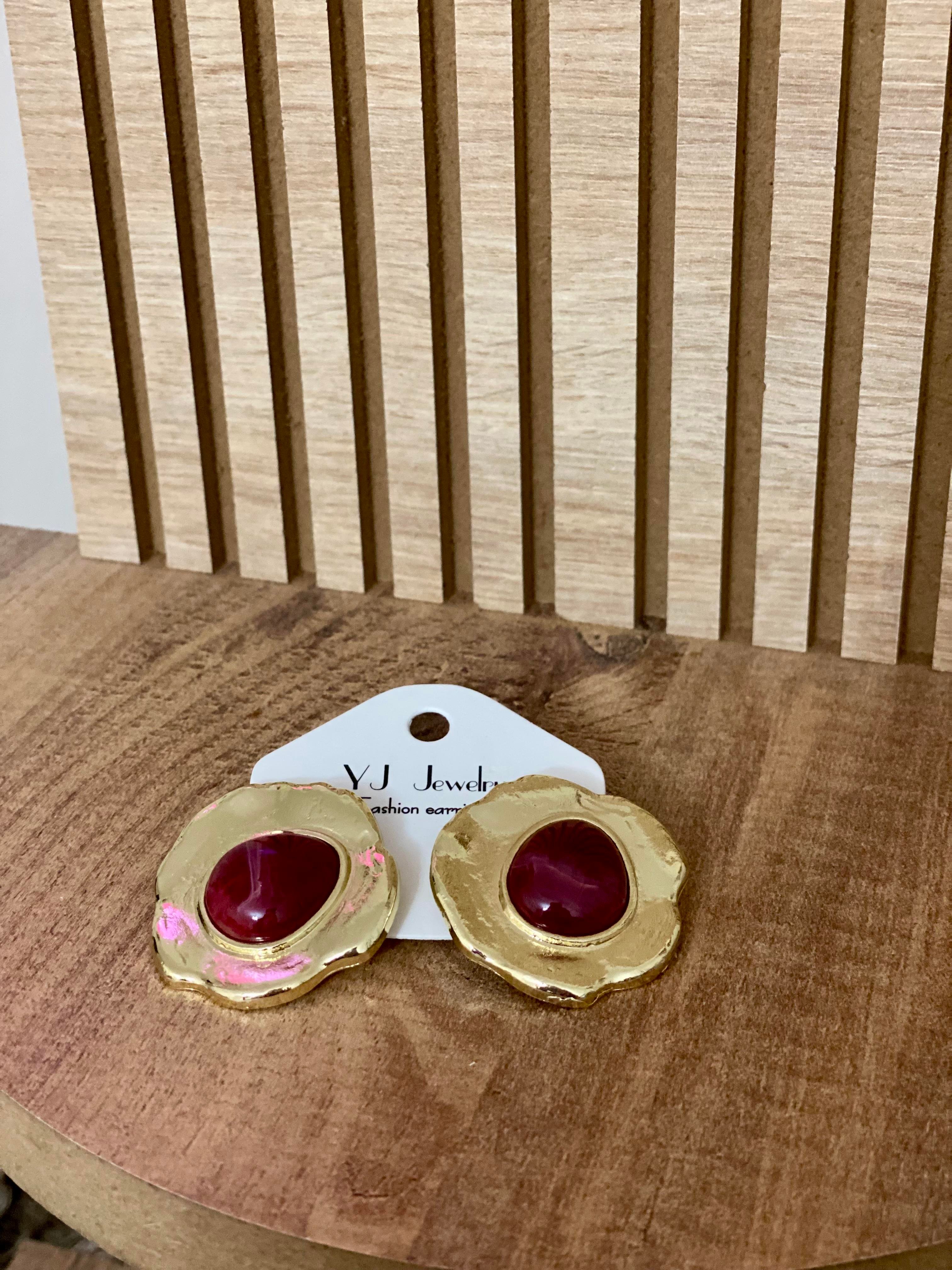 Gold Bordo Marka Model Küpe