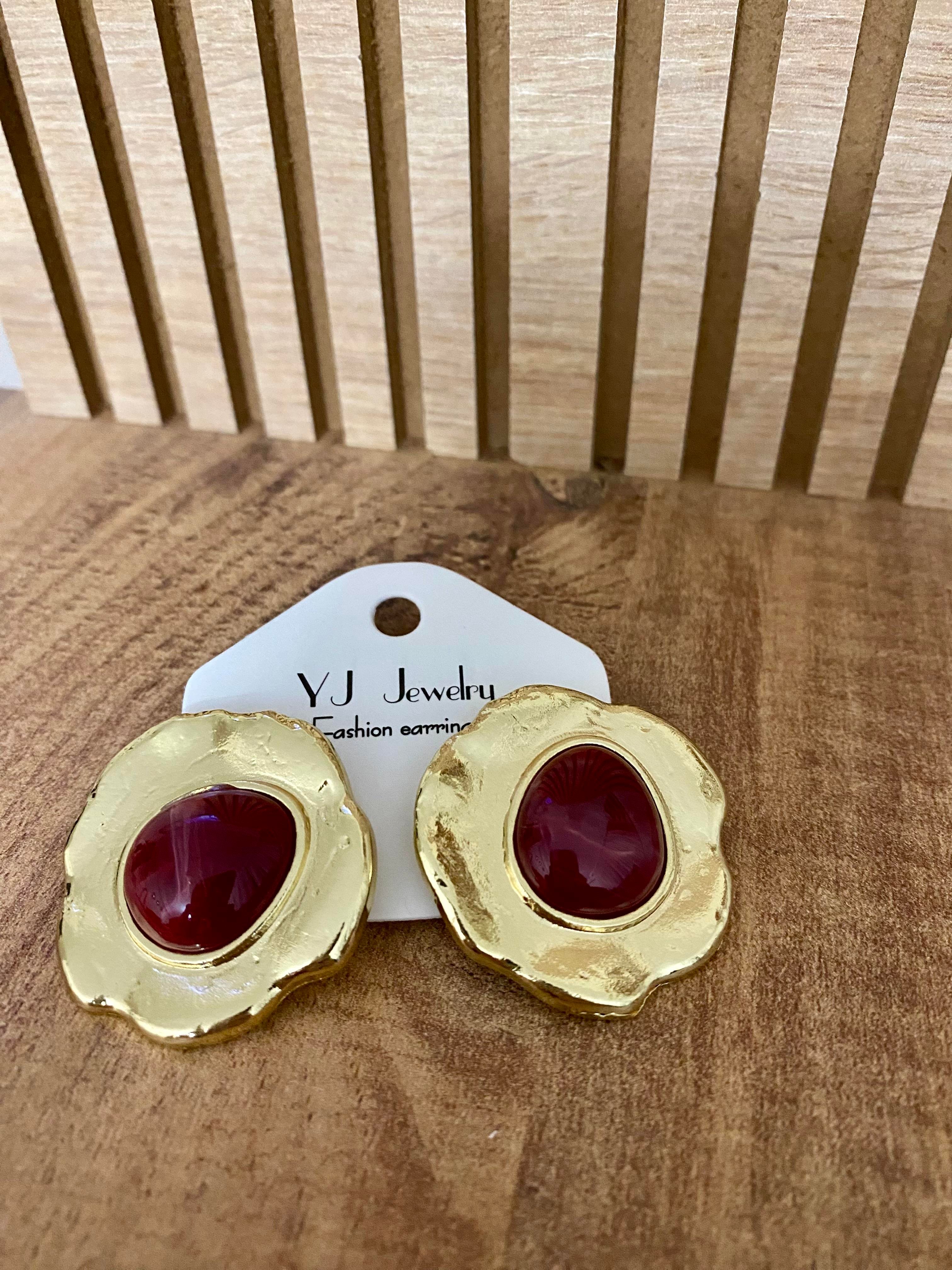 Gold Bordo Marka Model Küpe