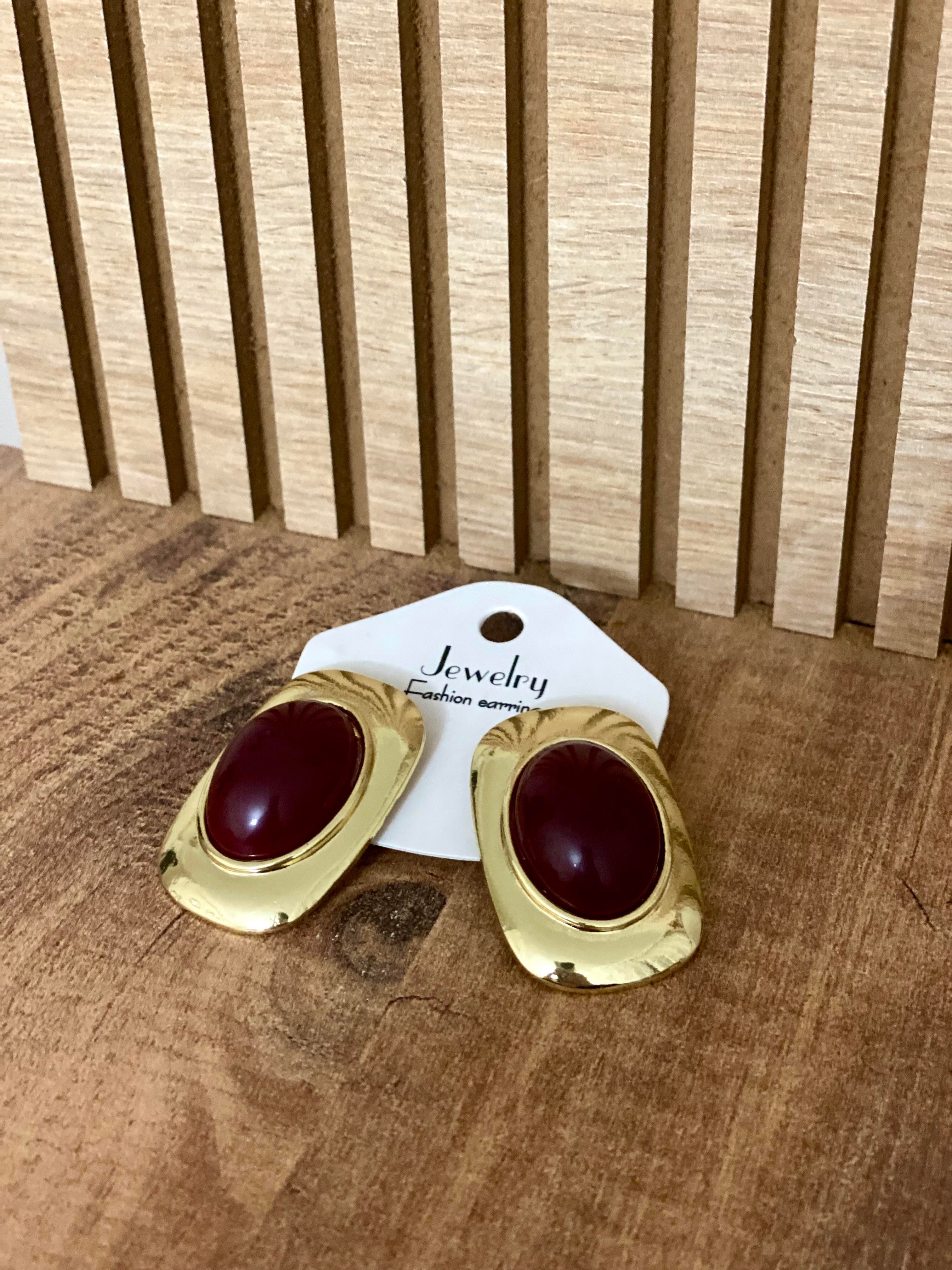 Gold Bordo Marka Model Küpe