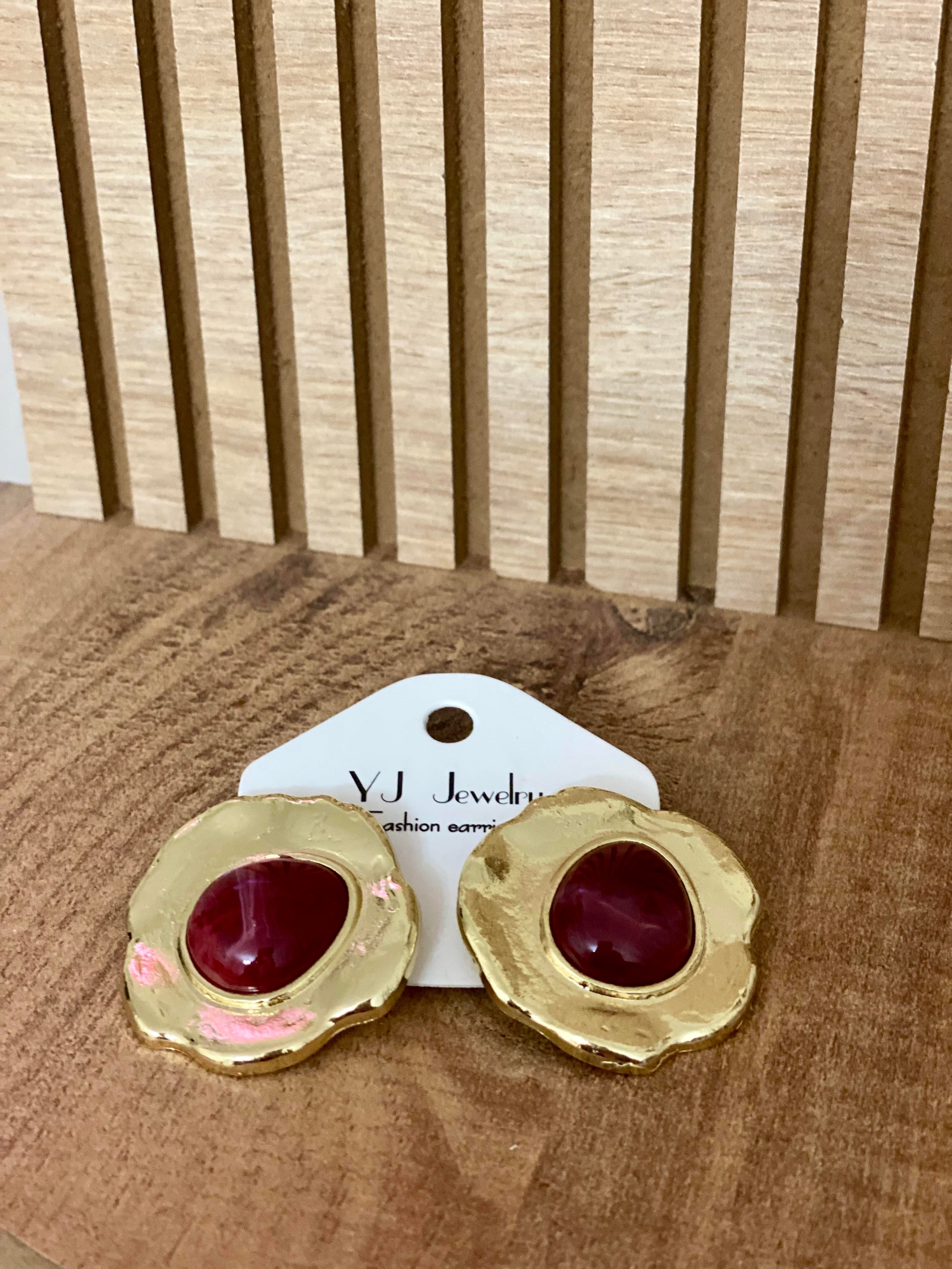 Gold Bordo Marka Model Küpe