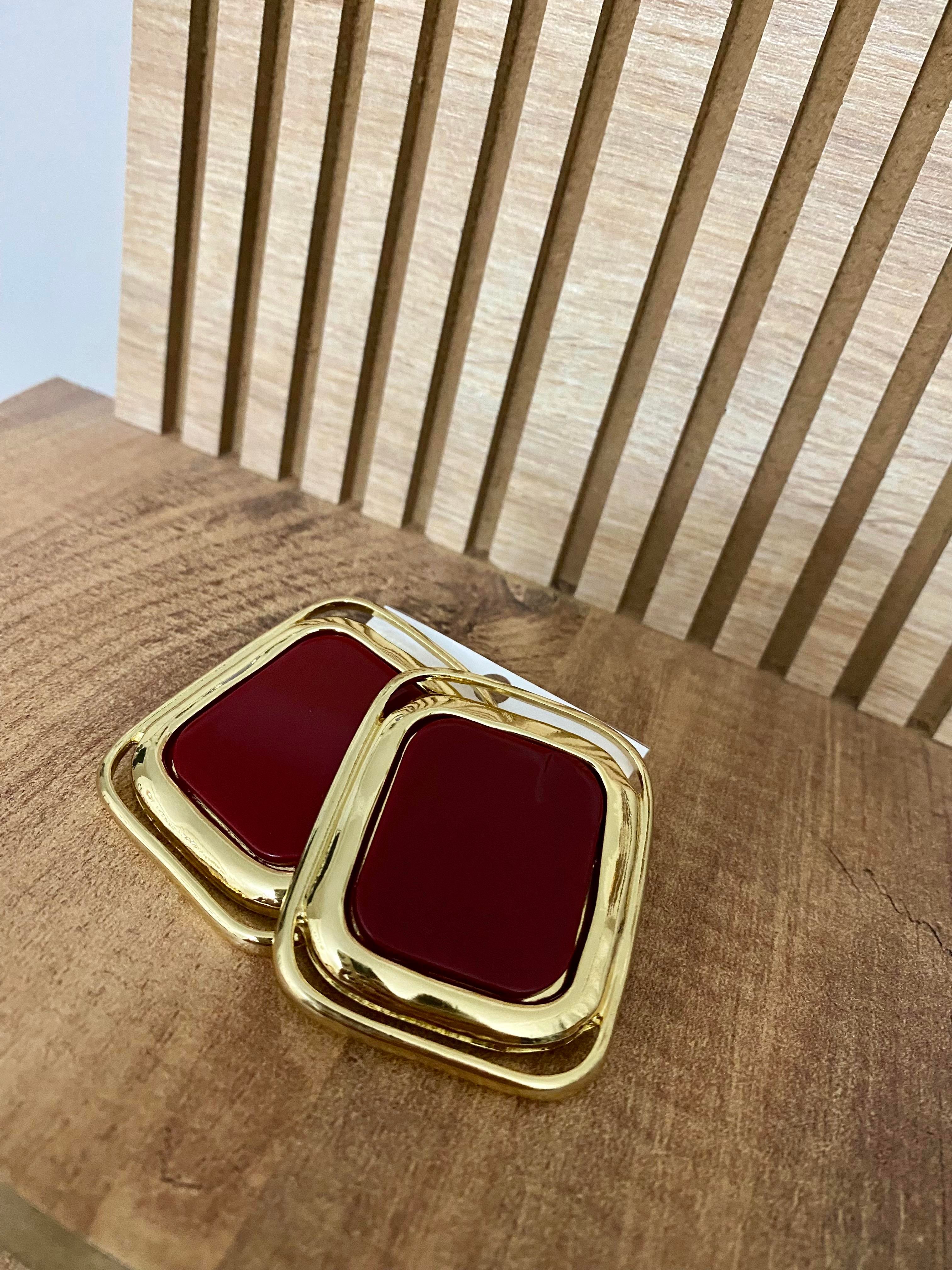 Gold Bordo Marka Model Küpe