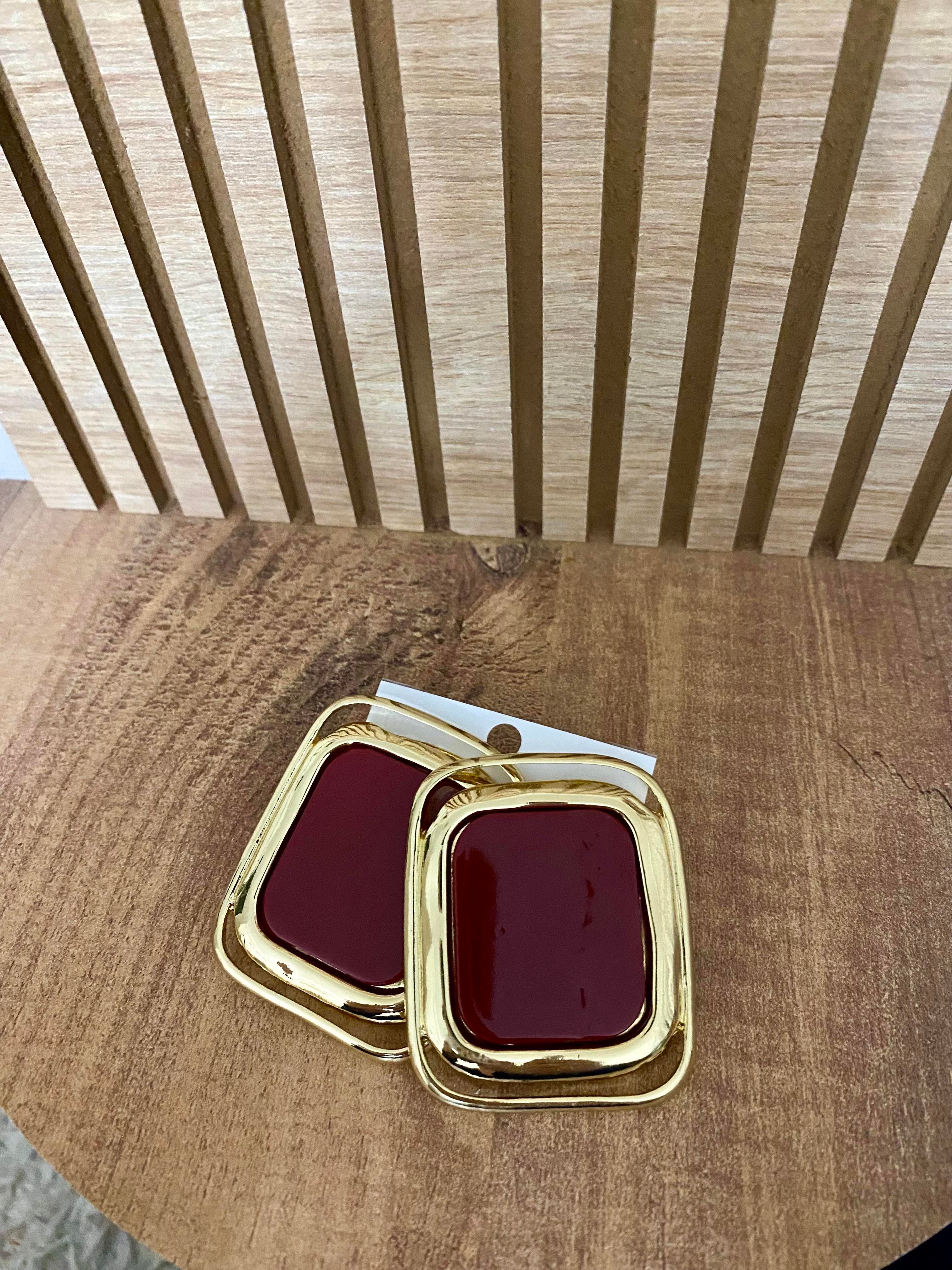 Gold Bordo Marka Model Küpe