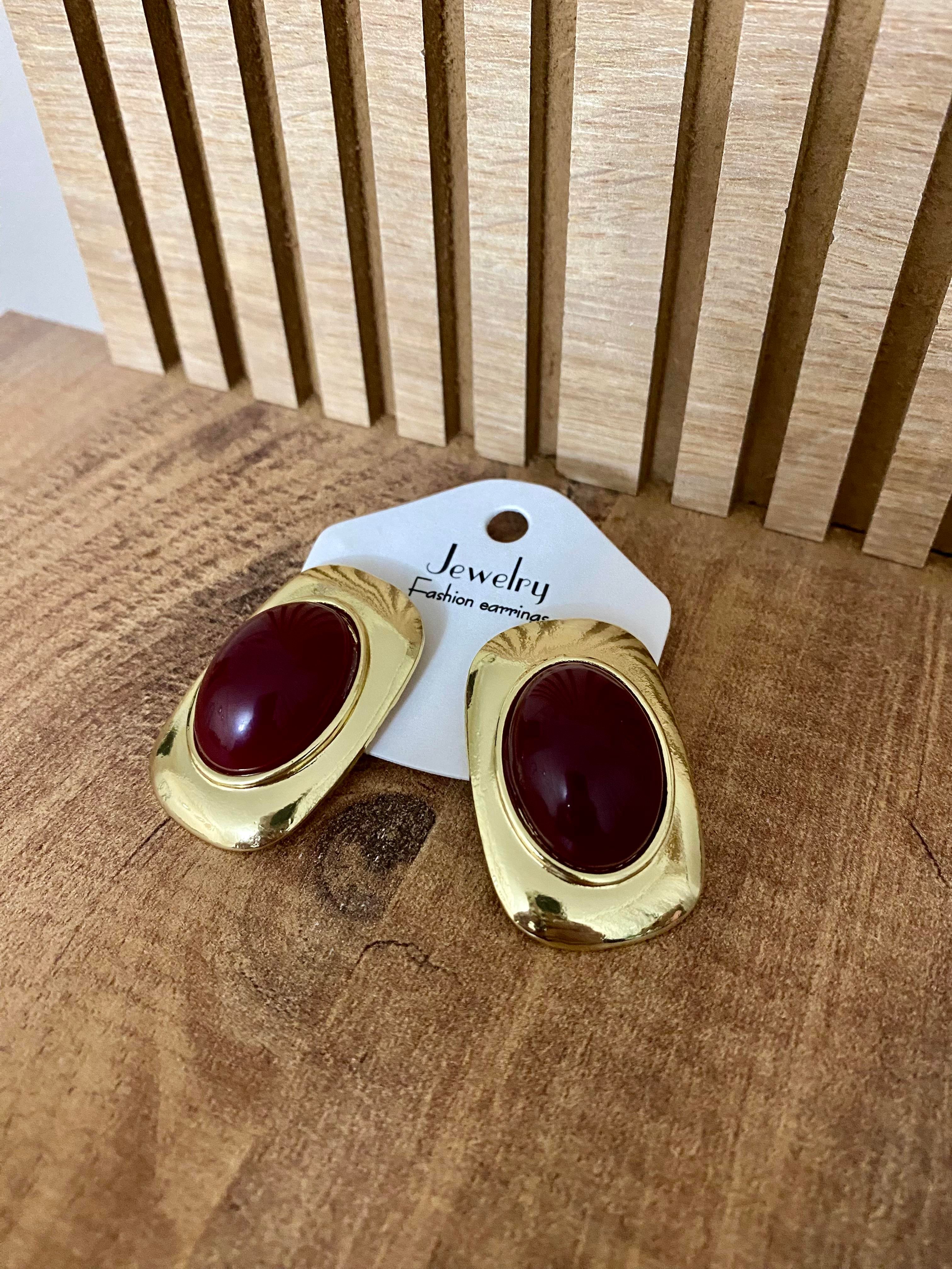 Gold Bordo Marka Model Küpe