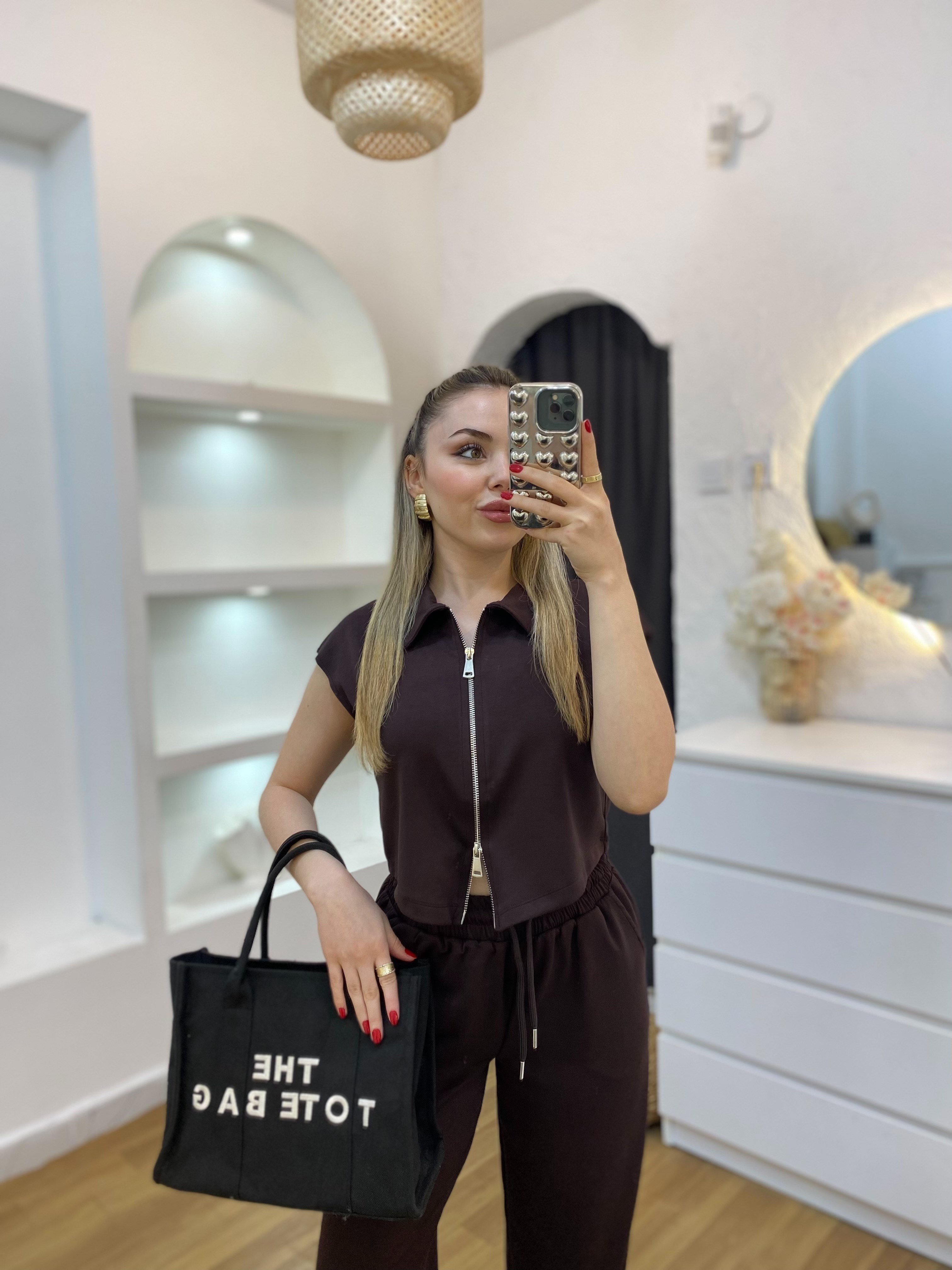 Kahve Fermuarlı Model Modal Takım