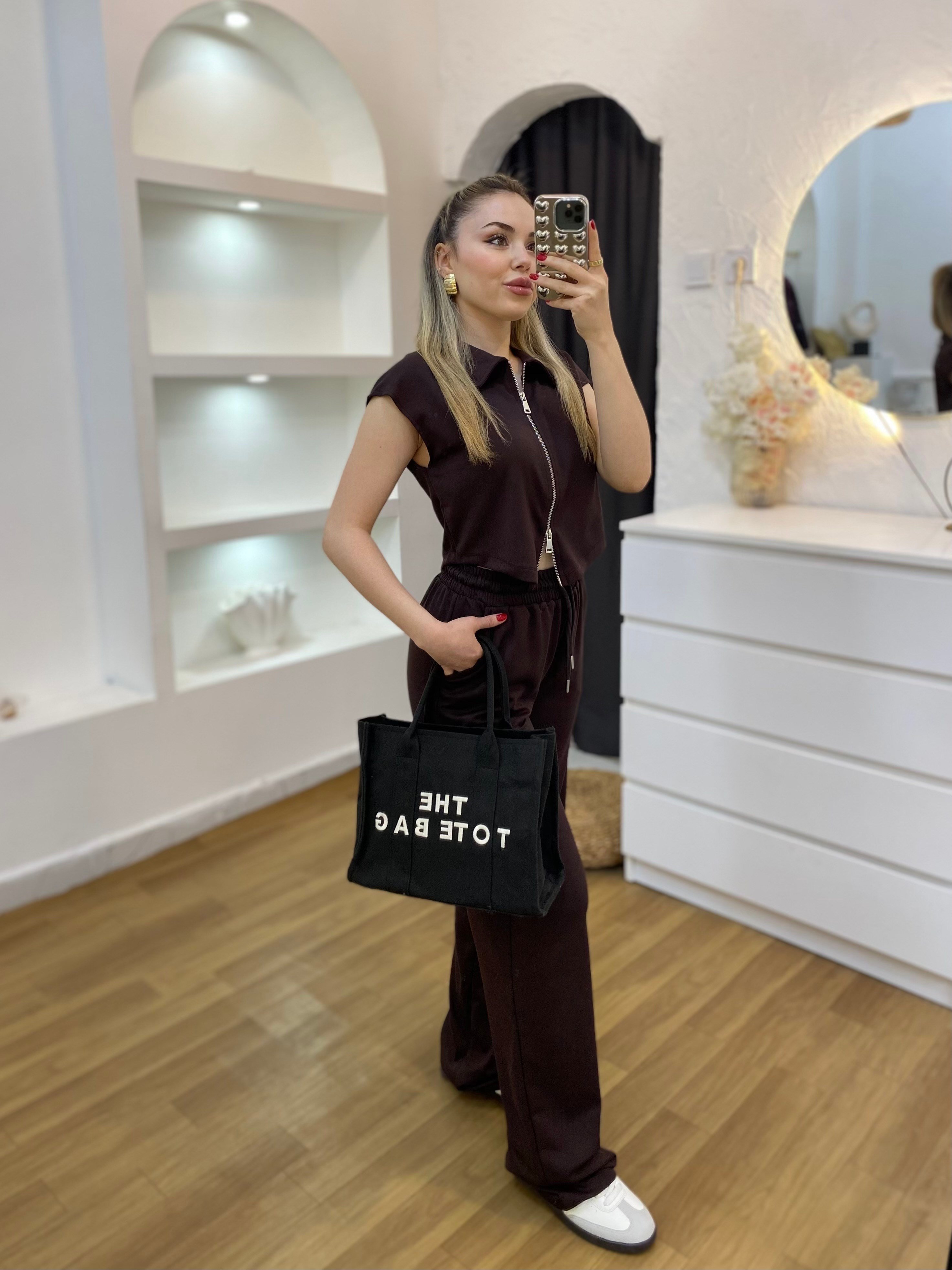 Kahve Fermuarlı Model Modal Takım