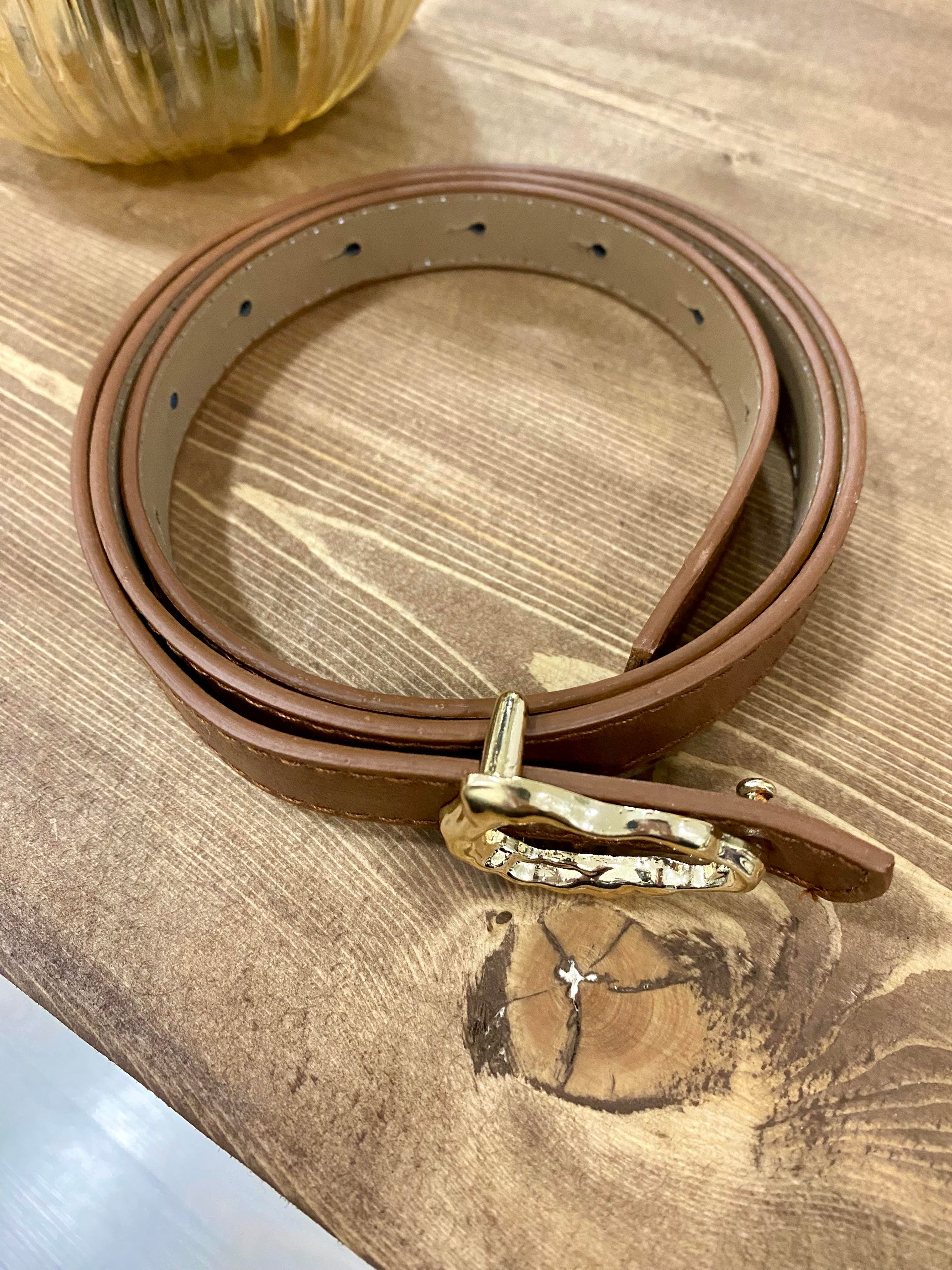 Kahve Oval Gold Tokalı Kemer