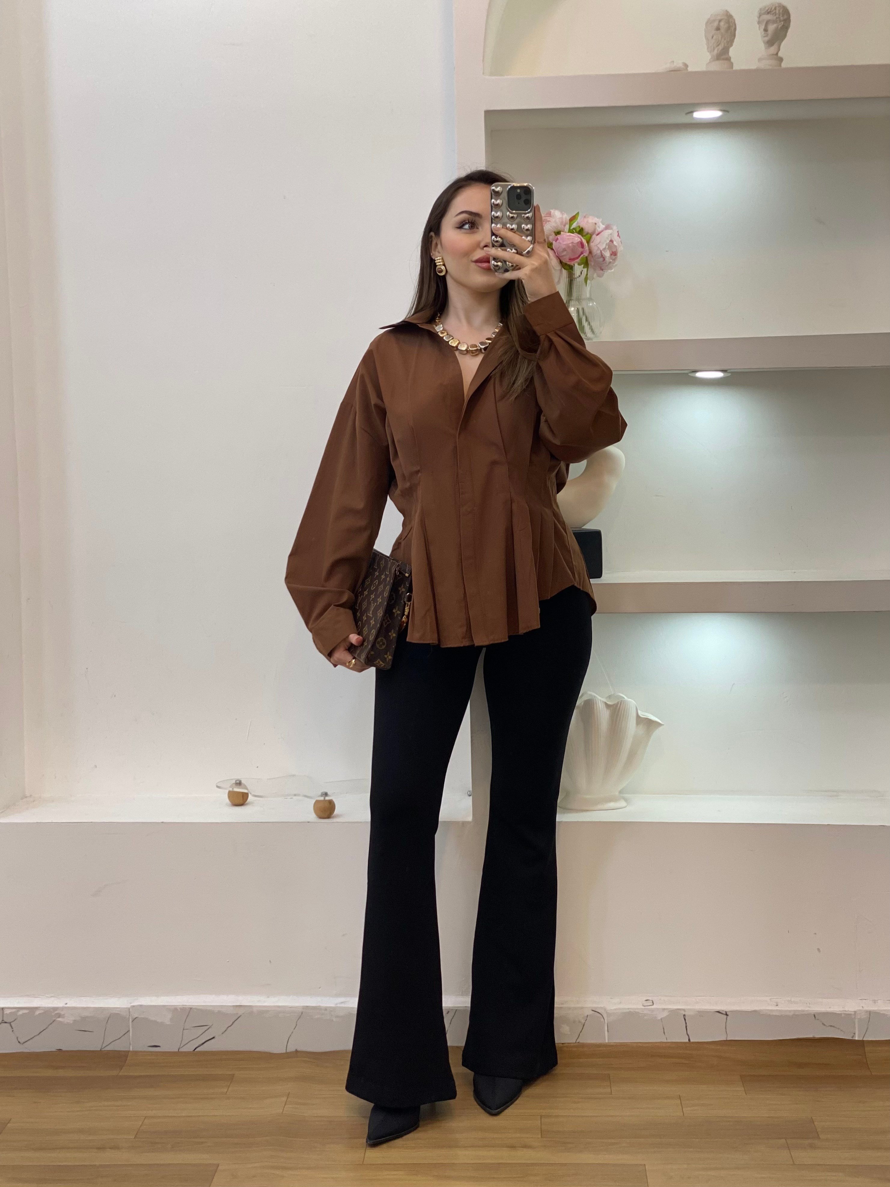 Kahve Piliseli Model Gömlek 