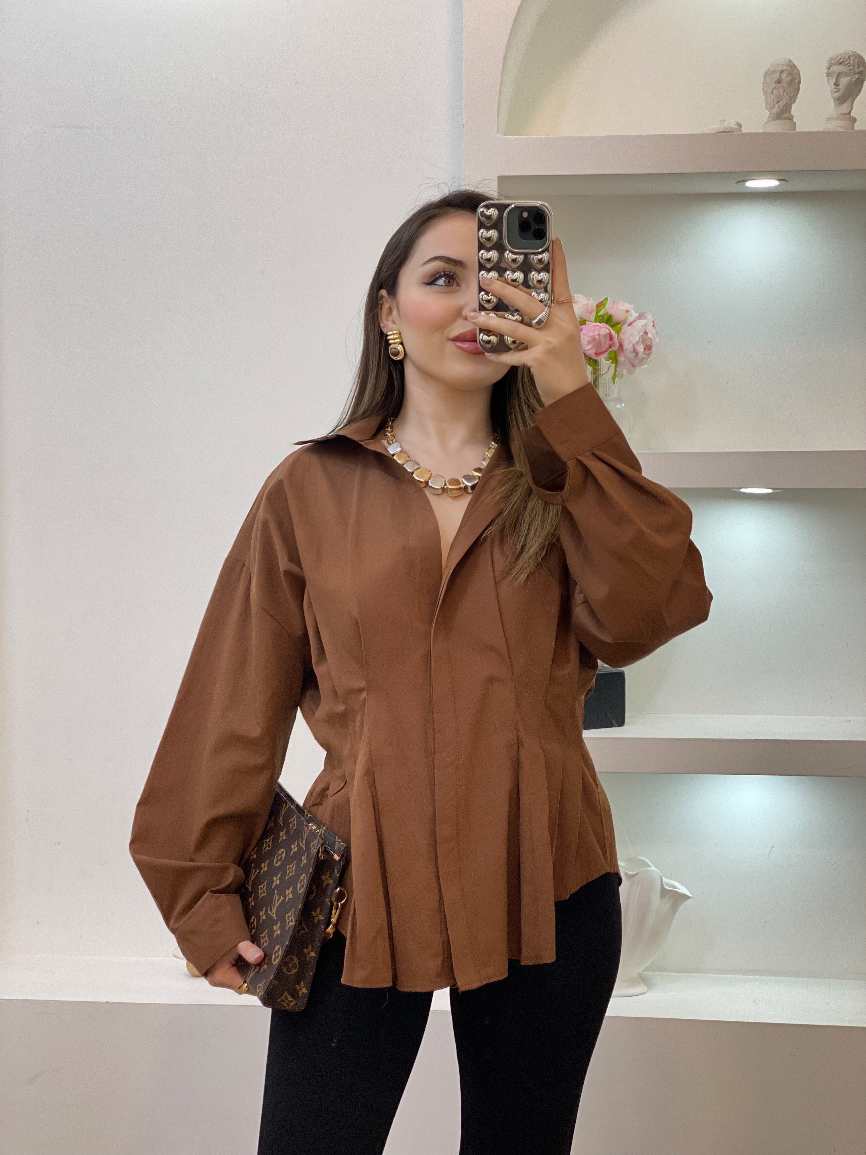 Kahve Piliseli Model Gömlek 