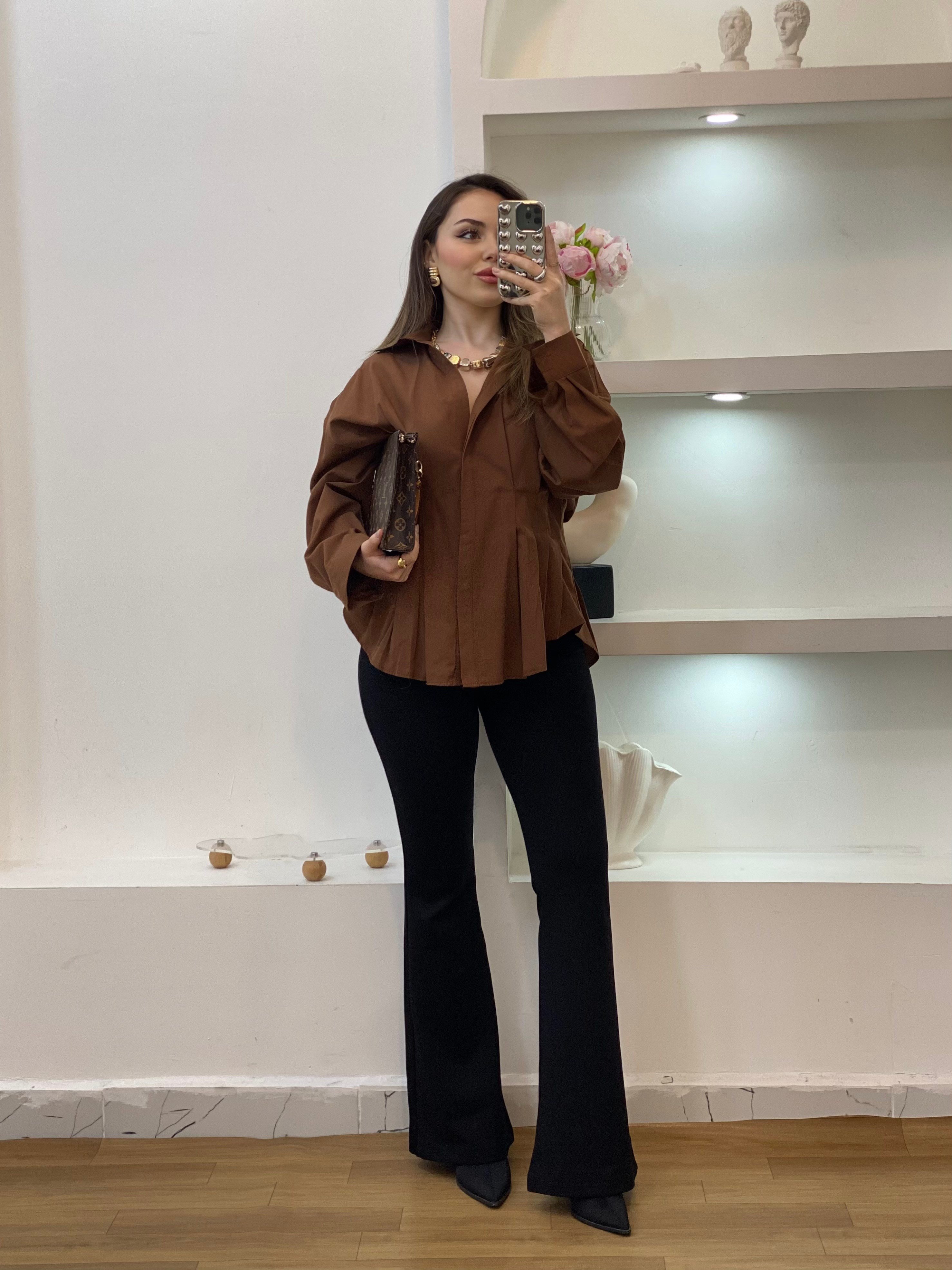 Kahve Piliseli Model Gömlek 