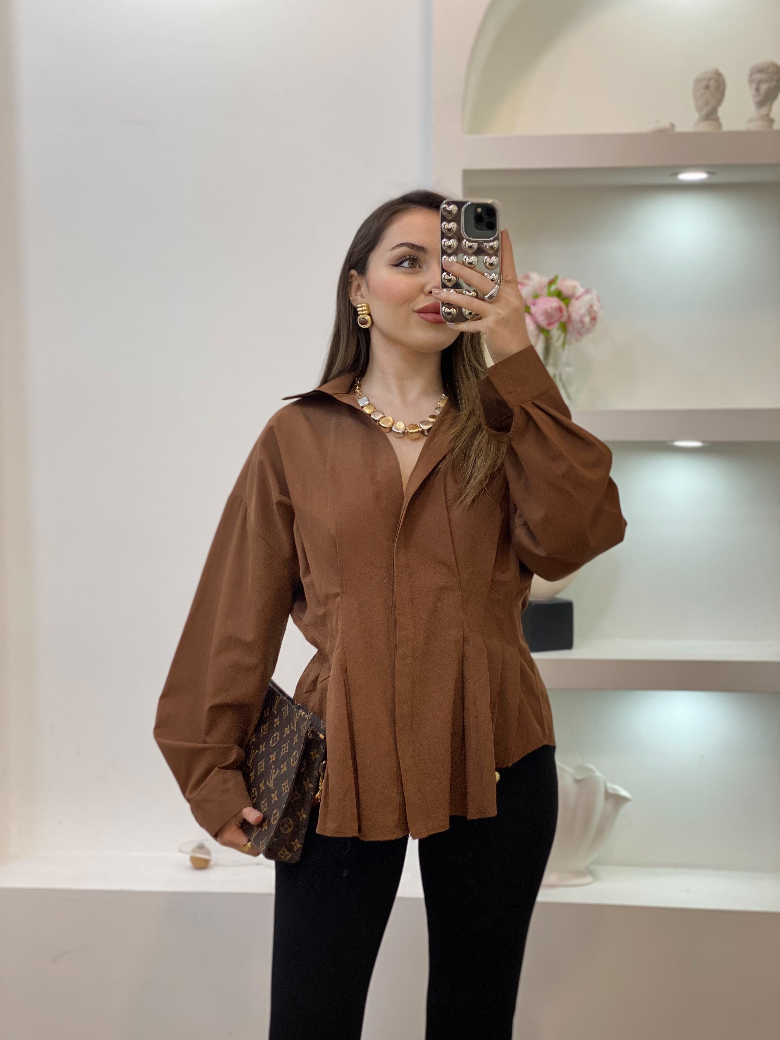 Kahve Piliseli Model Gömlek 