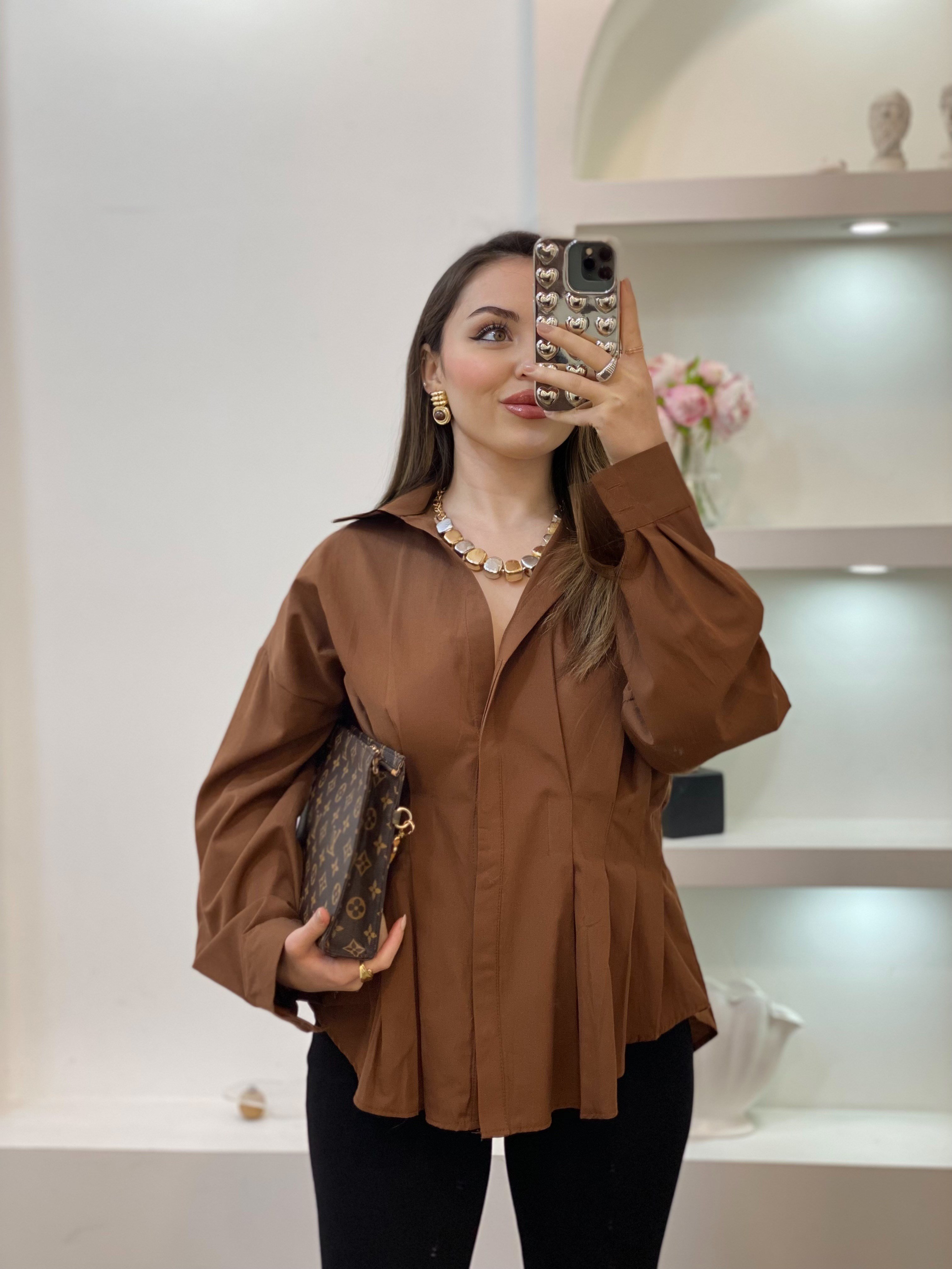 Kahve Piliseli Model Gömlek 