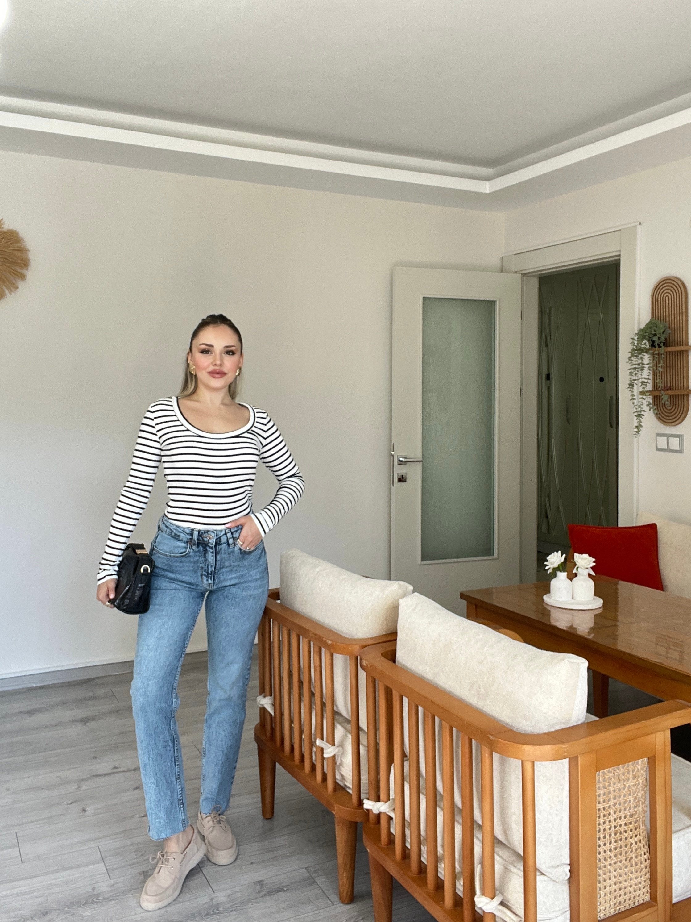 Kar Yıkama Yüksek Bel Boyfit Jean