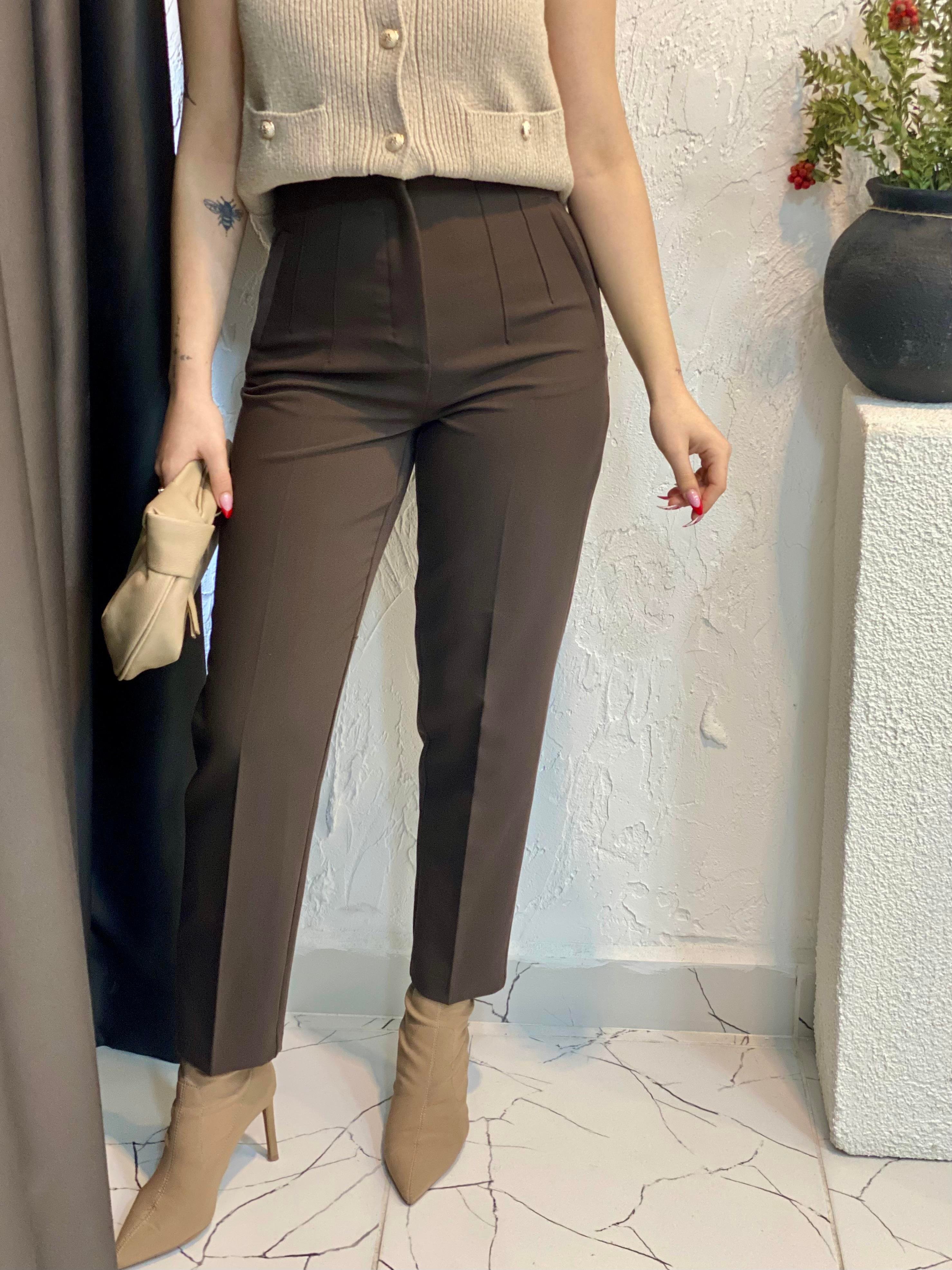 Karol Marka Kahve Kumaş Pantolon 