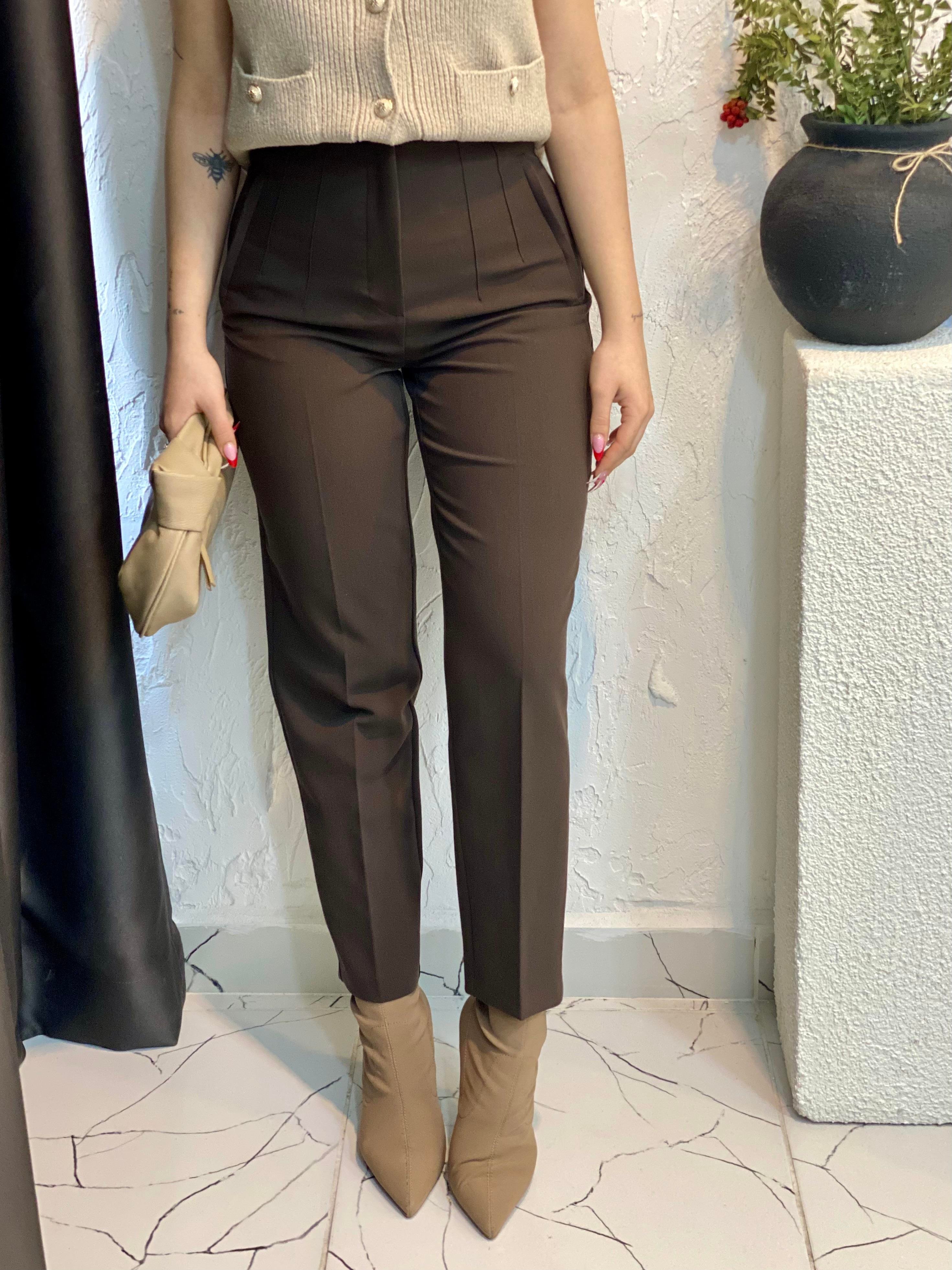Karol Marka Kahve Kumaş Pantolon 