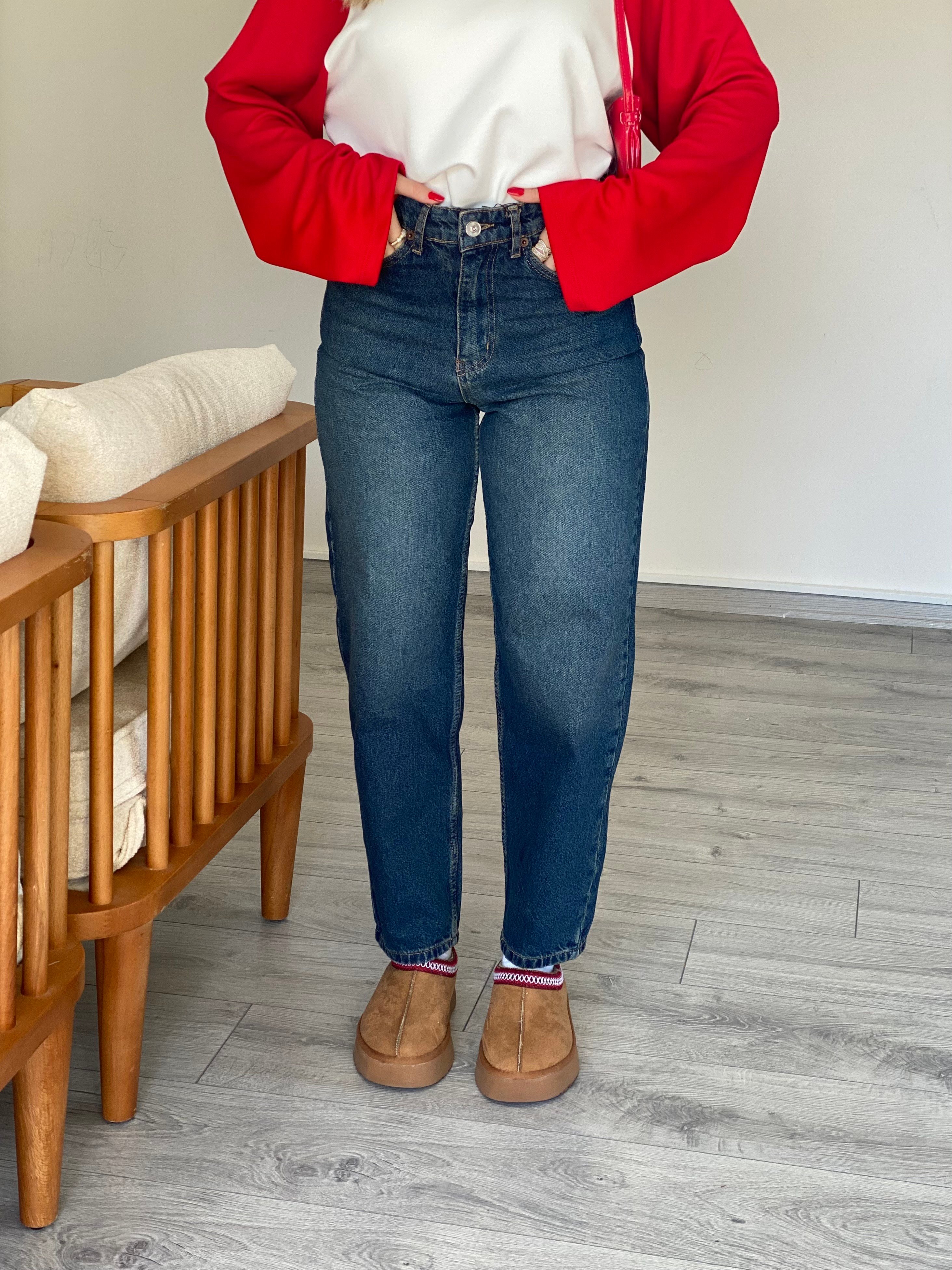 Laci Yüksek Bel Balon Jean
