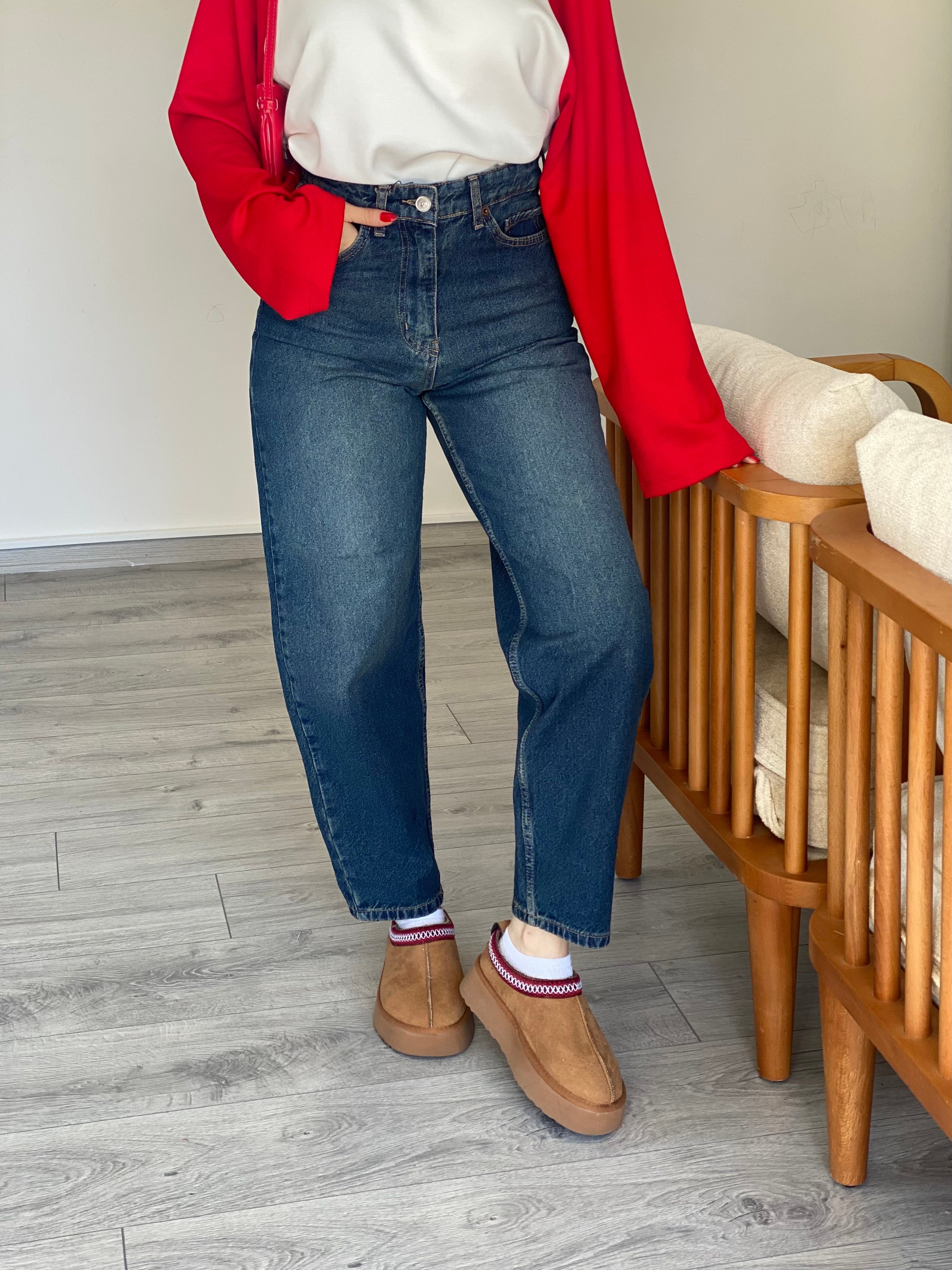 Laci Yüksek Bel Balon Jean