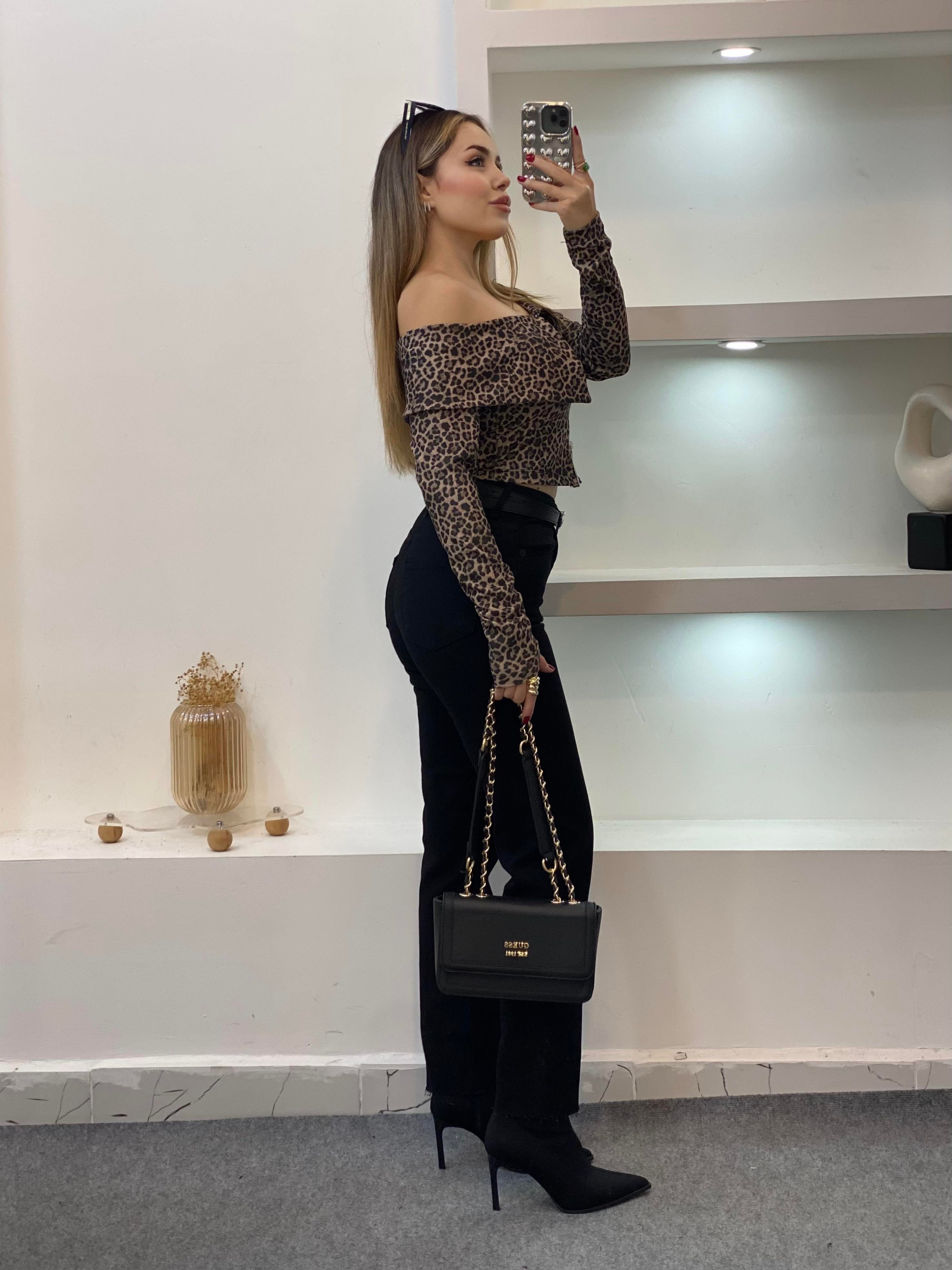 Leo Desen Fermuarlı Bluz