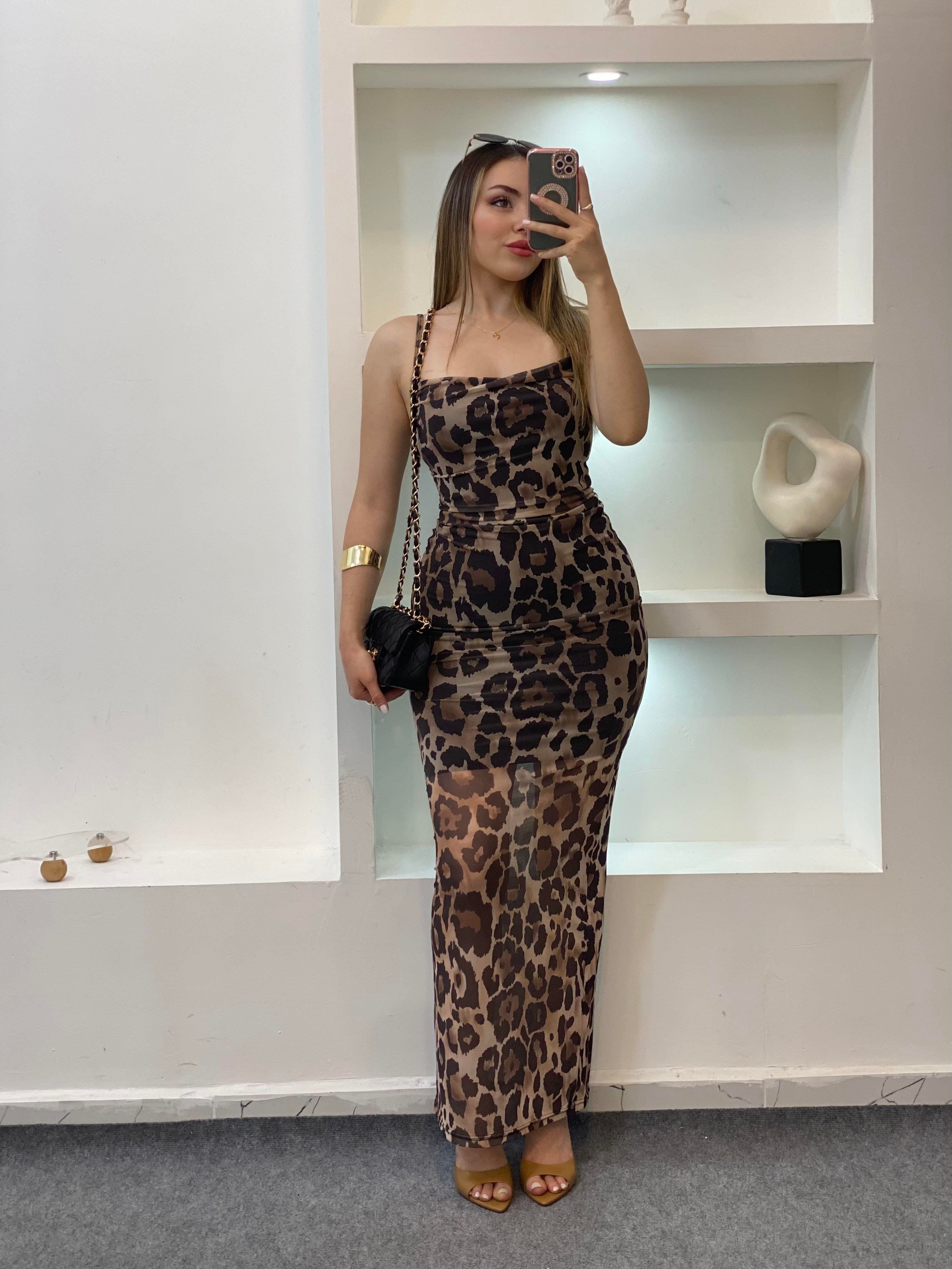 Leo Desen Likralı Tül Elbise