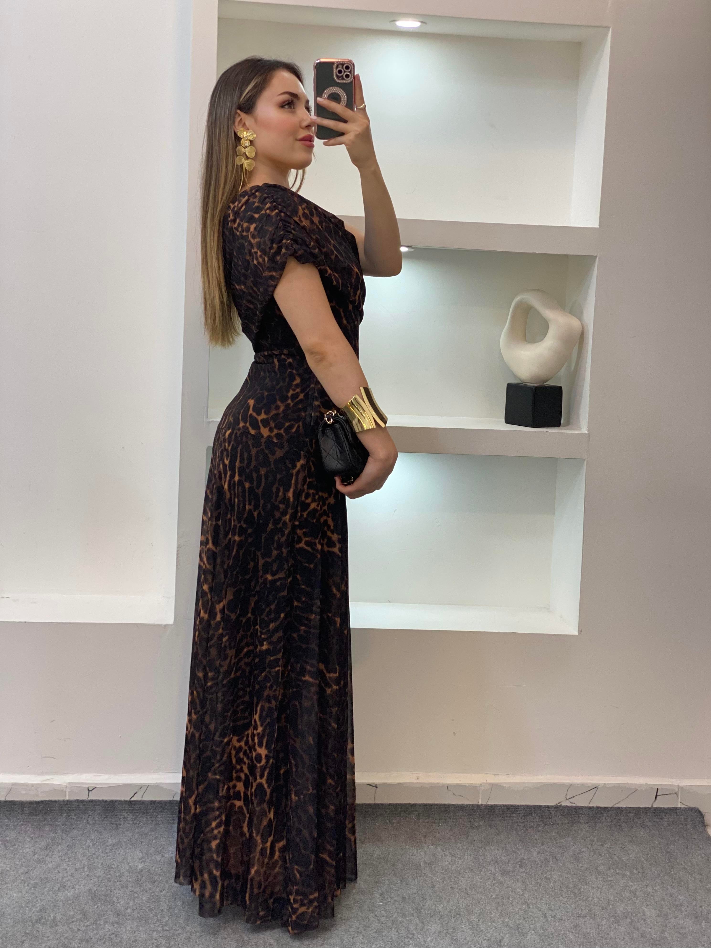 Leo Desen Premium Kalite Maxi Elbise