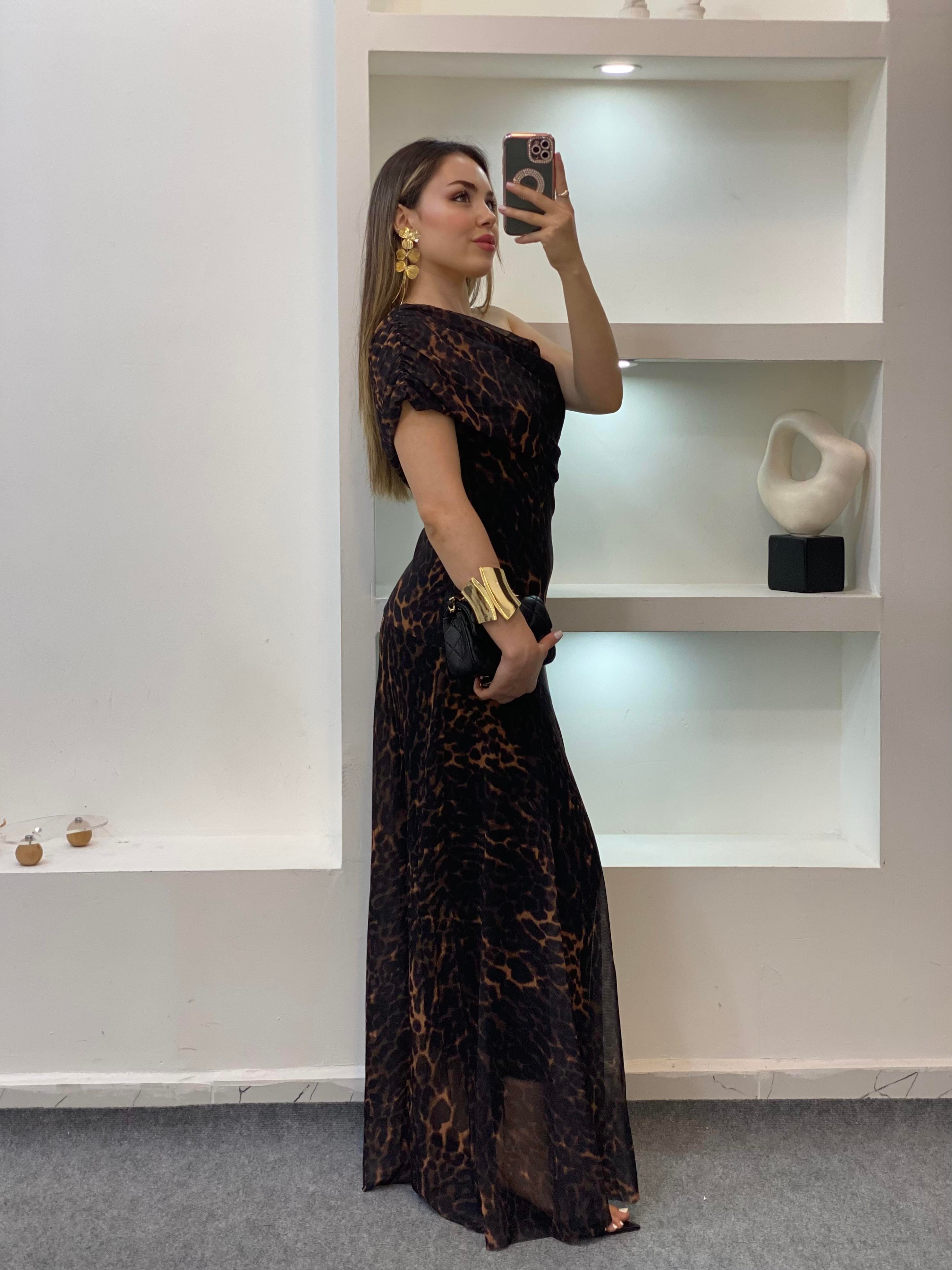 Leo Desen Premium Kalite Maxi Elbise