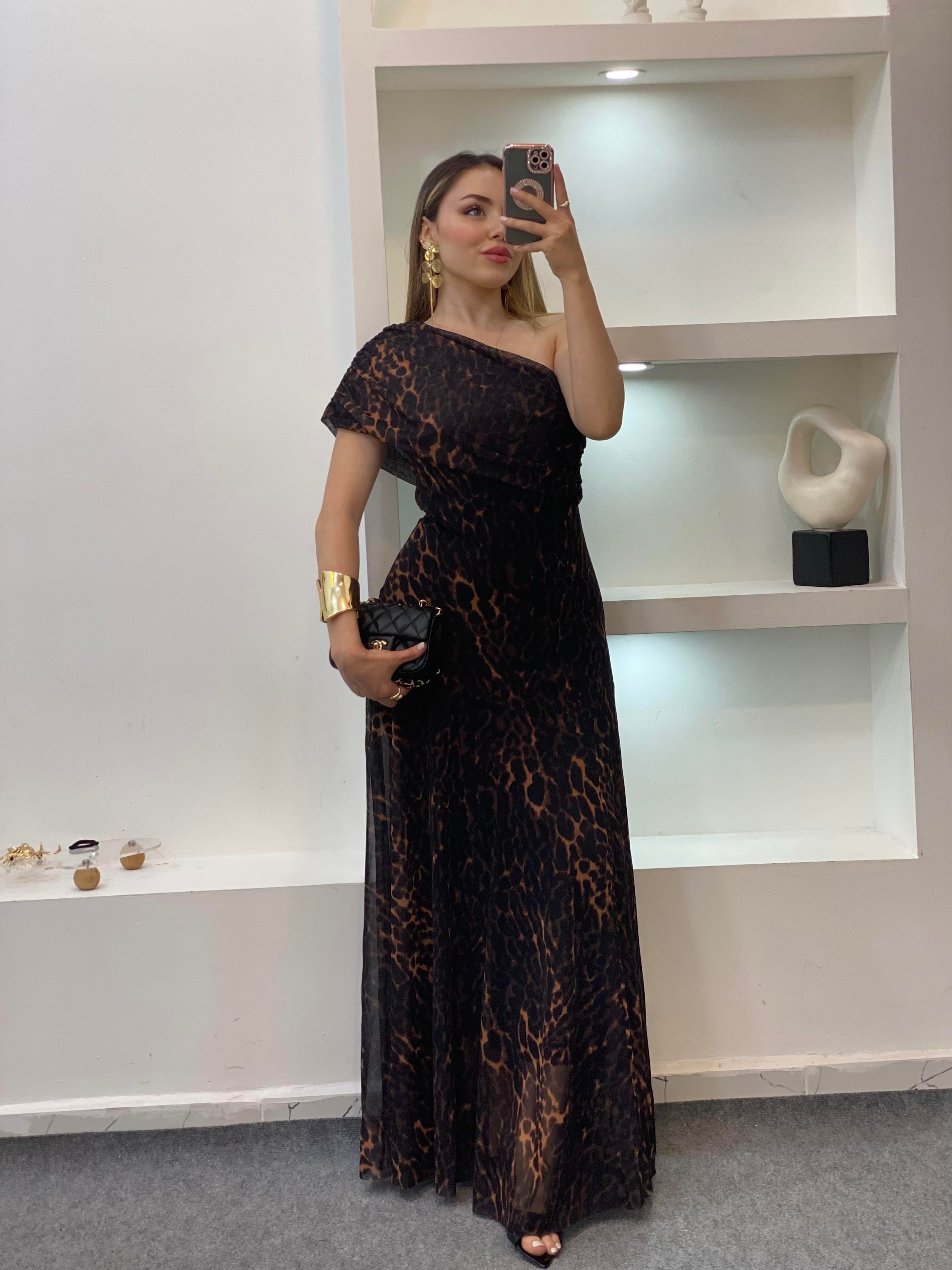 Leo Desen Premium Kalite Maxi Elbise