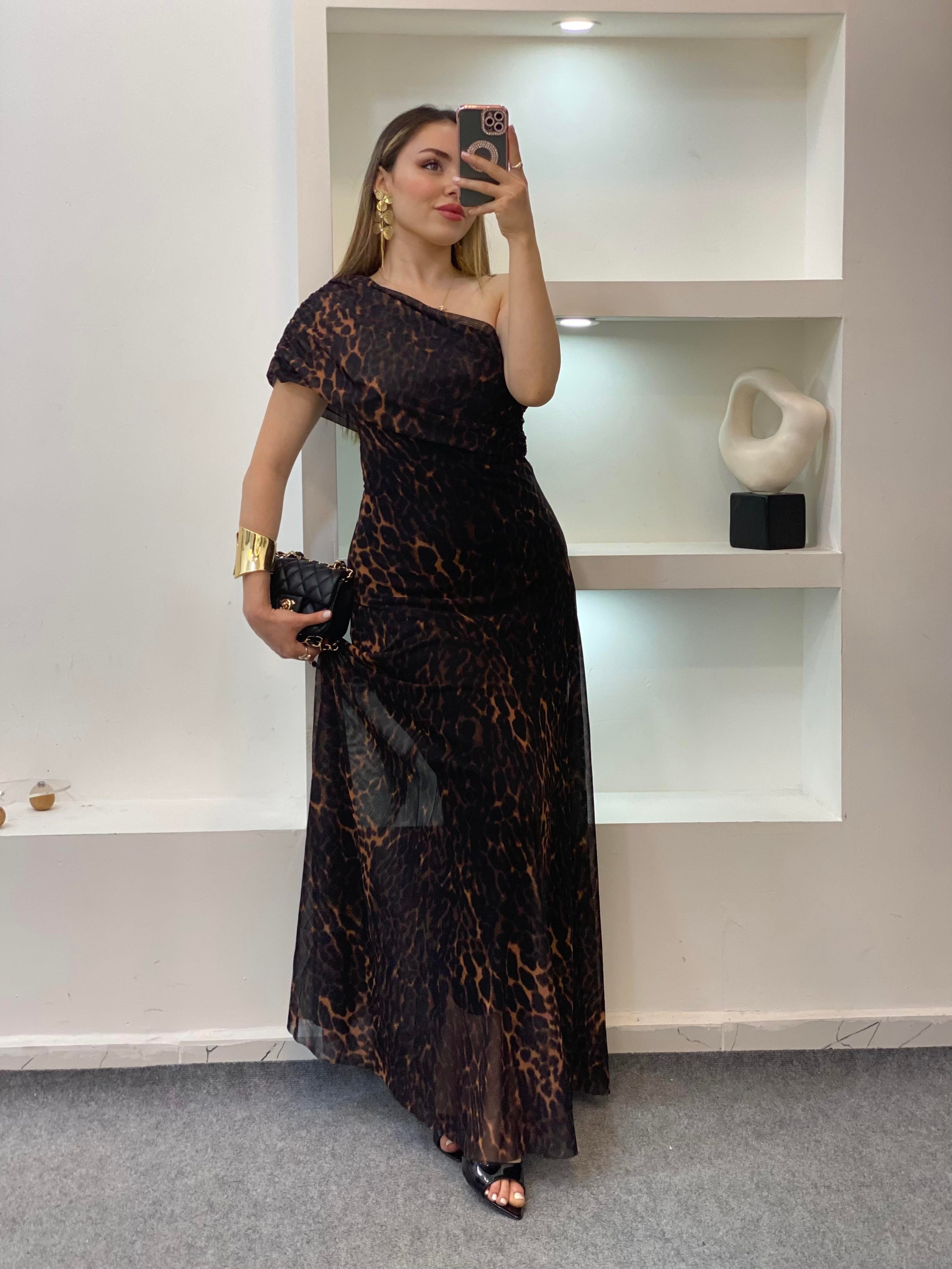 Leo Desen Premium Kalite Maxi Elbise