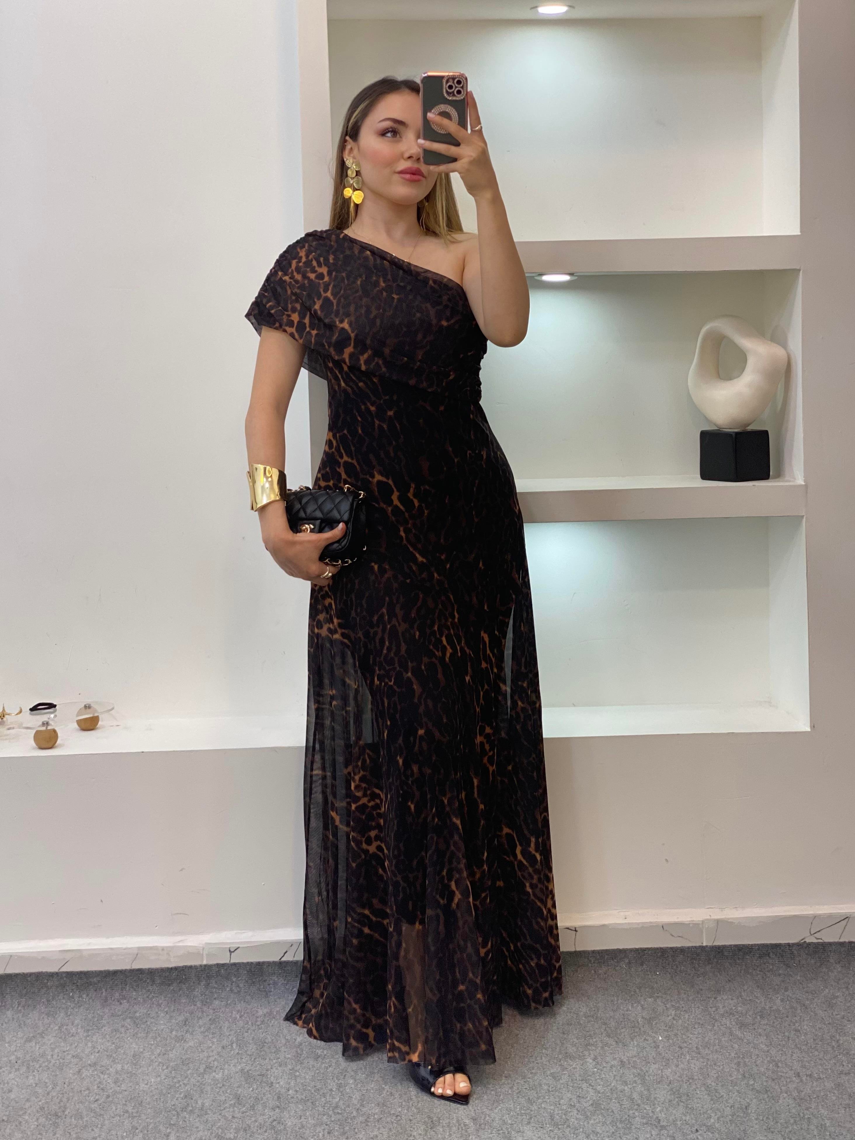 Leo Desen Premium Kalite Maxi Elbise