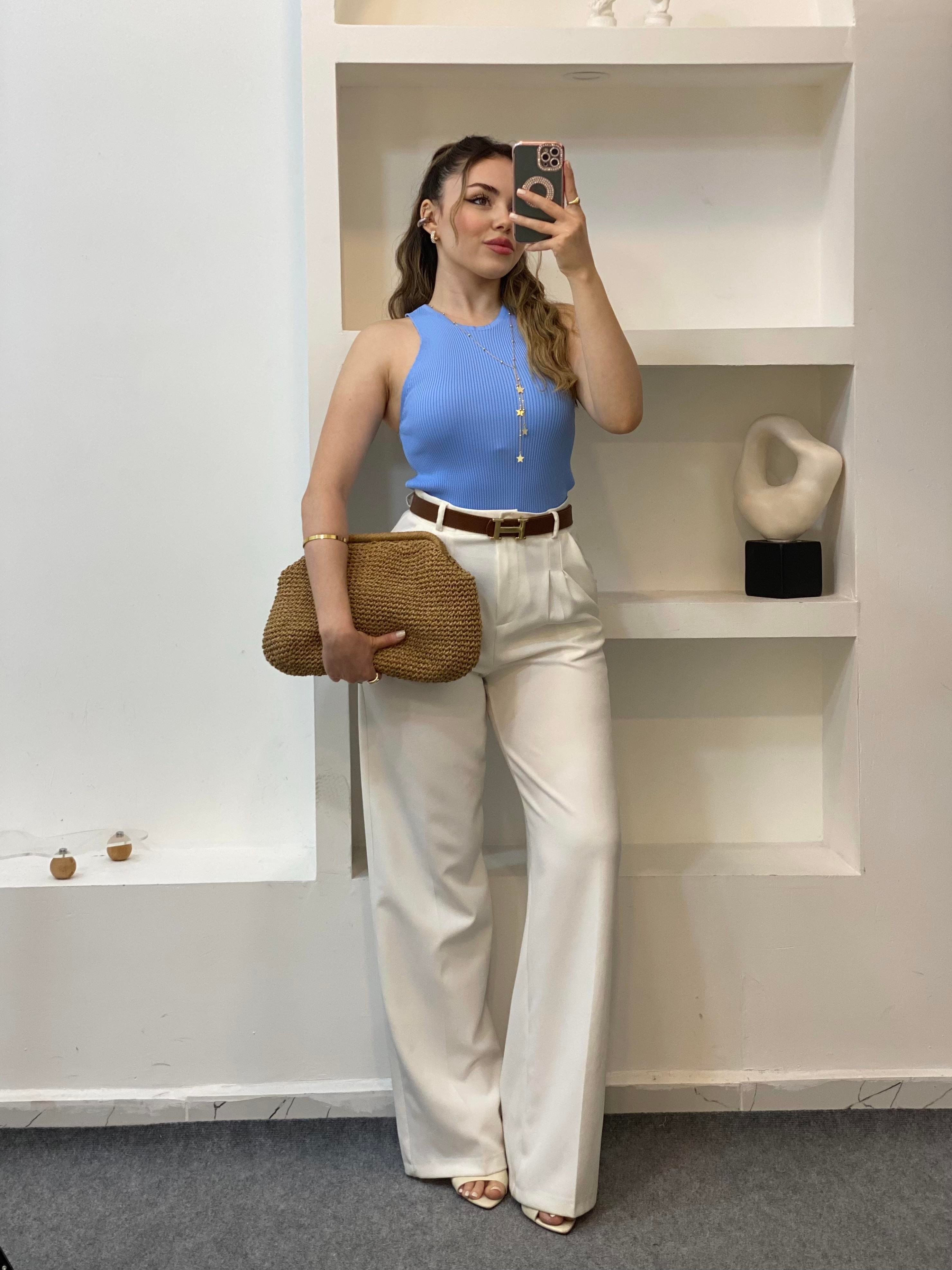 Mavi Kolsuz Basic Triko Bluz