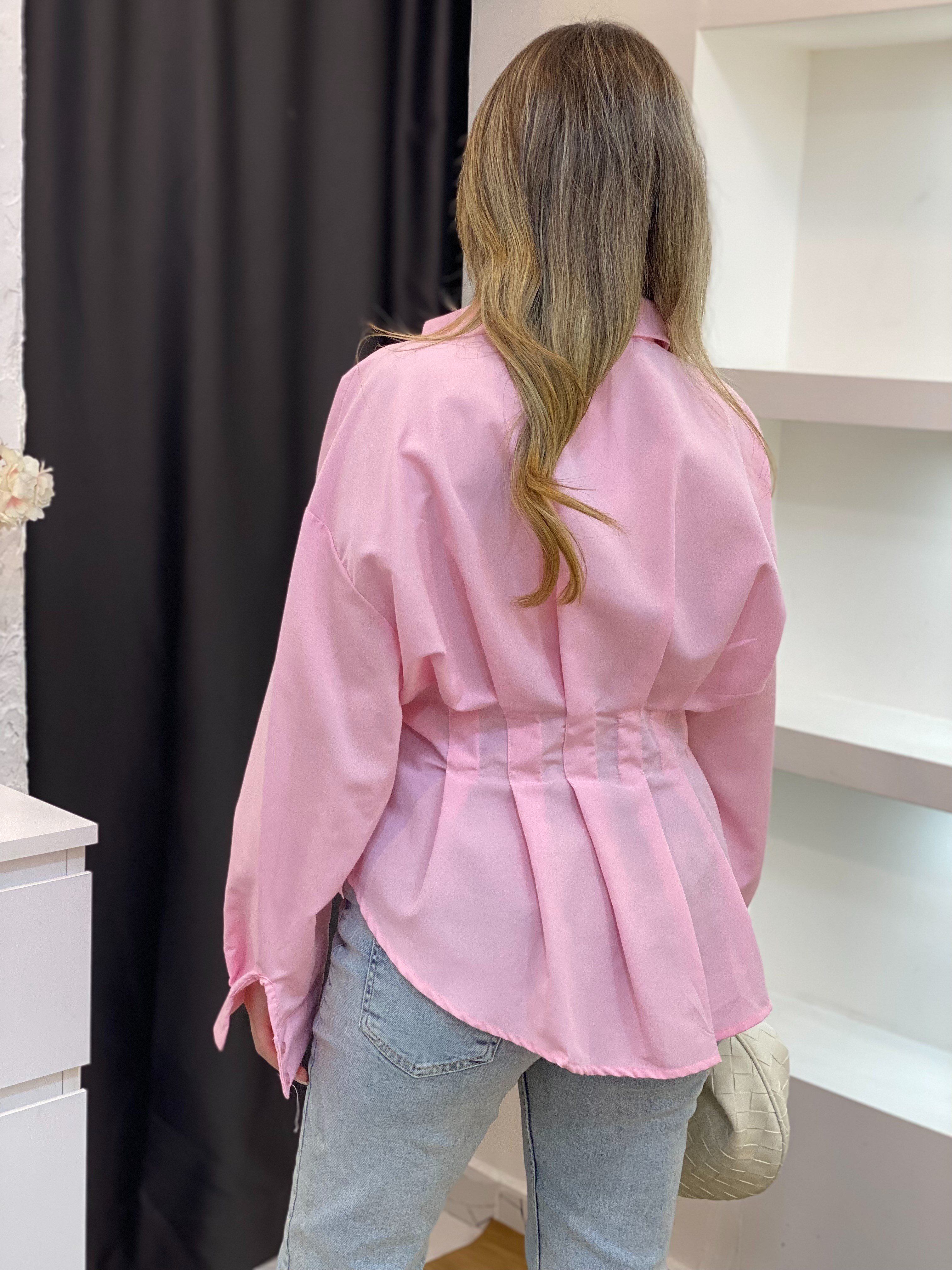 Pembe Piliseli Model Gömlek 