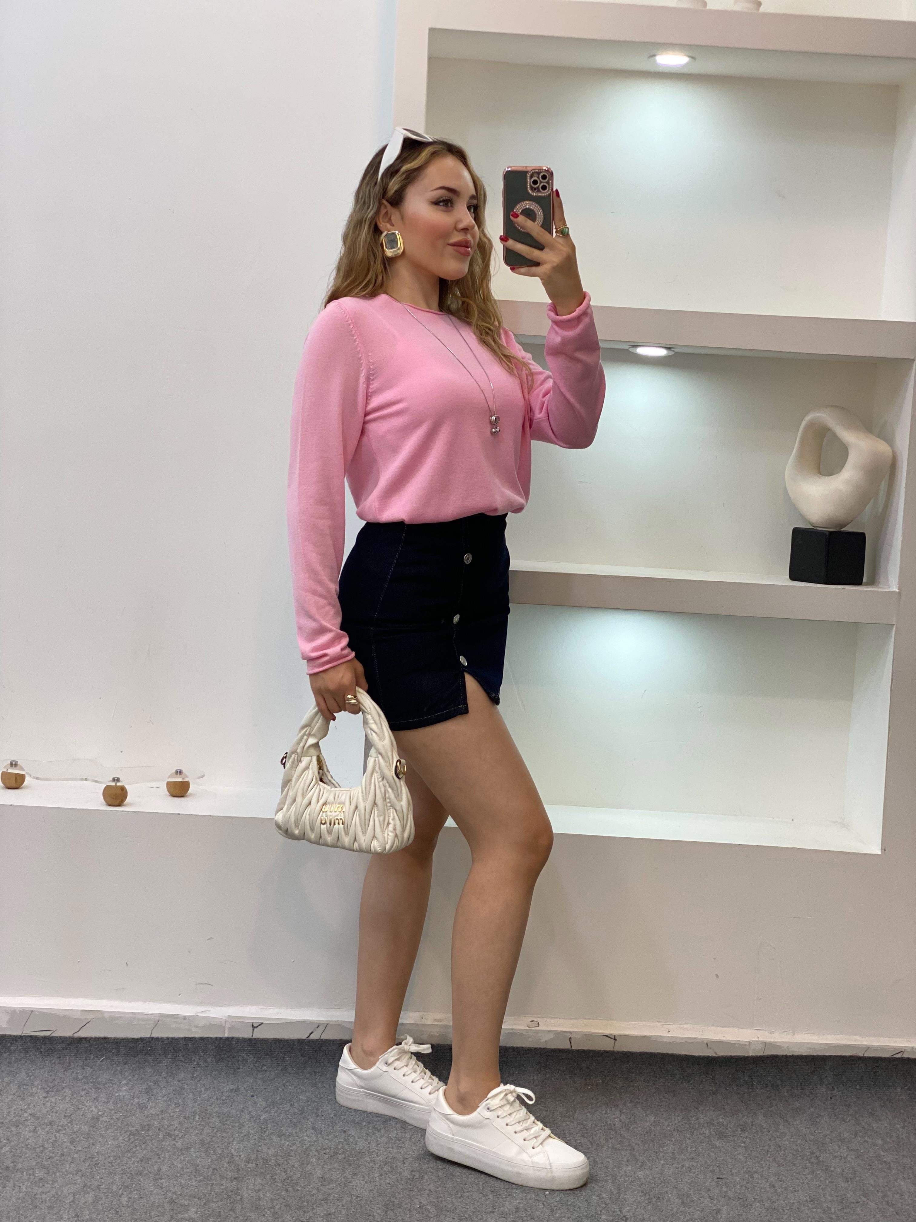 Q Marka Pembe Premium Kalite Triko