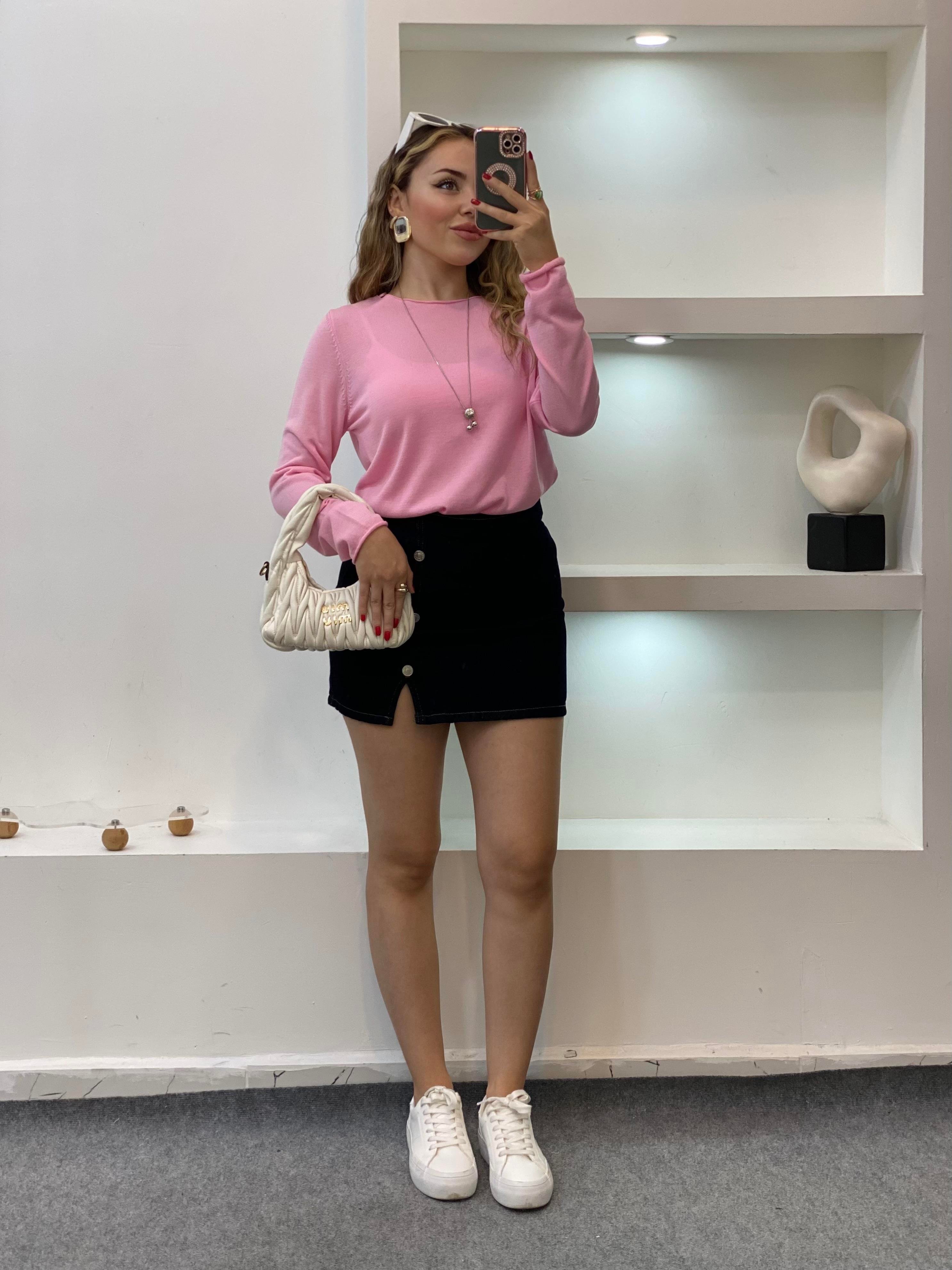 Q Marka Pembe Premium Kalite Triko