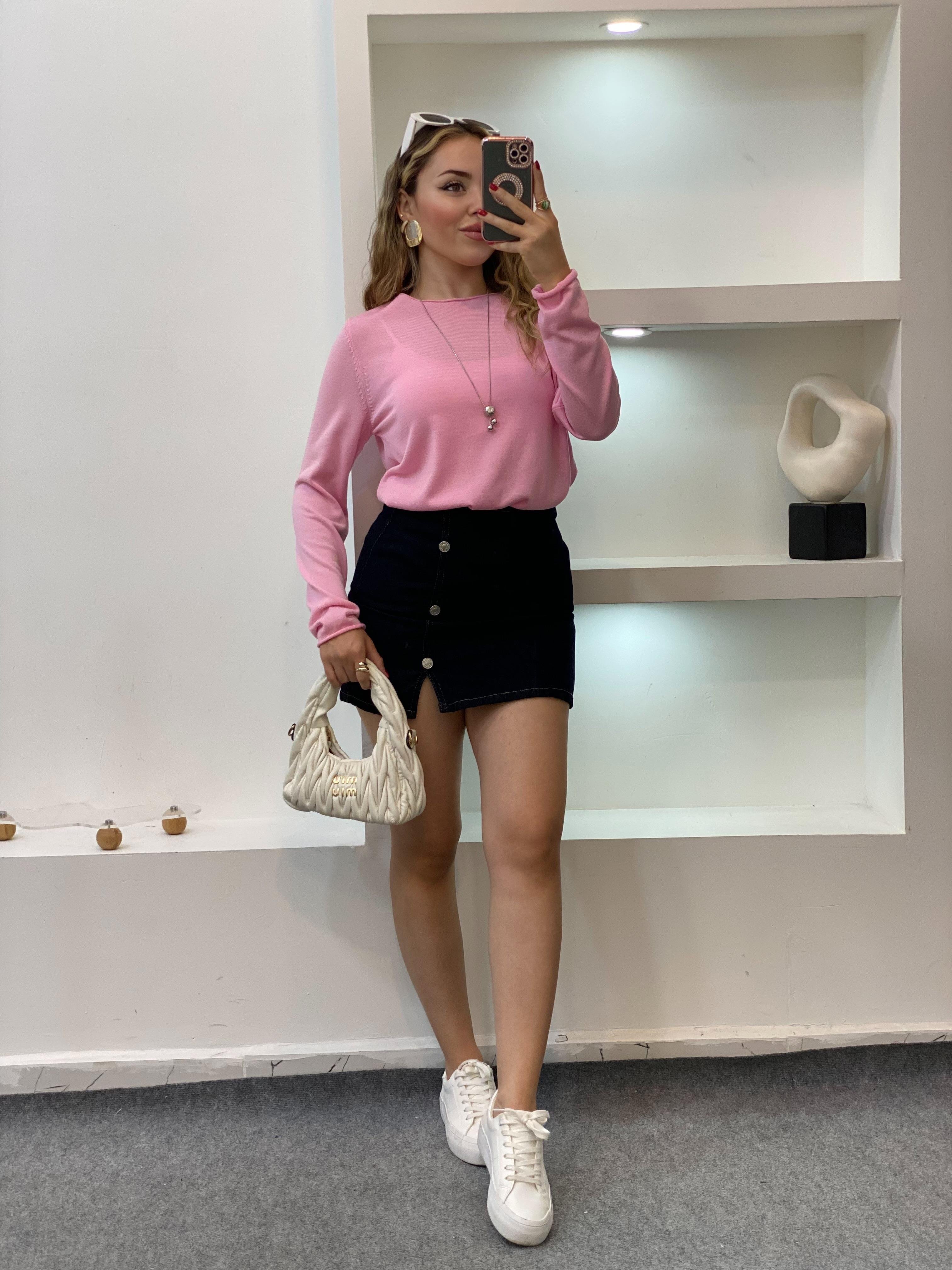Q Marka Pembe Premium Kalite Triko