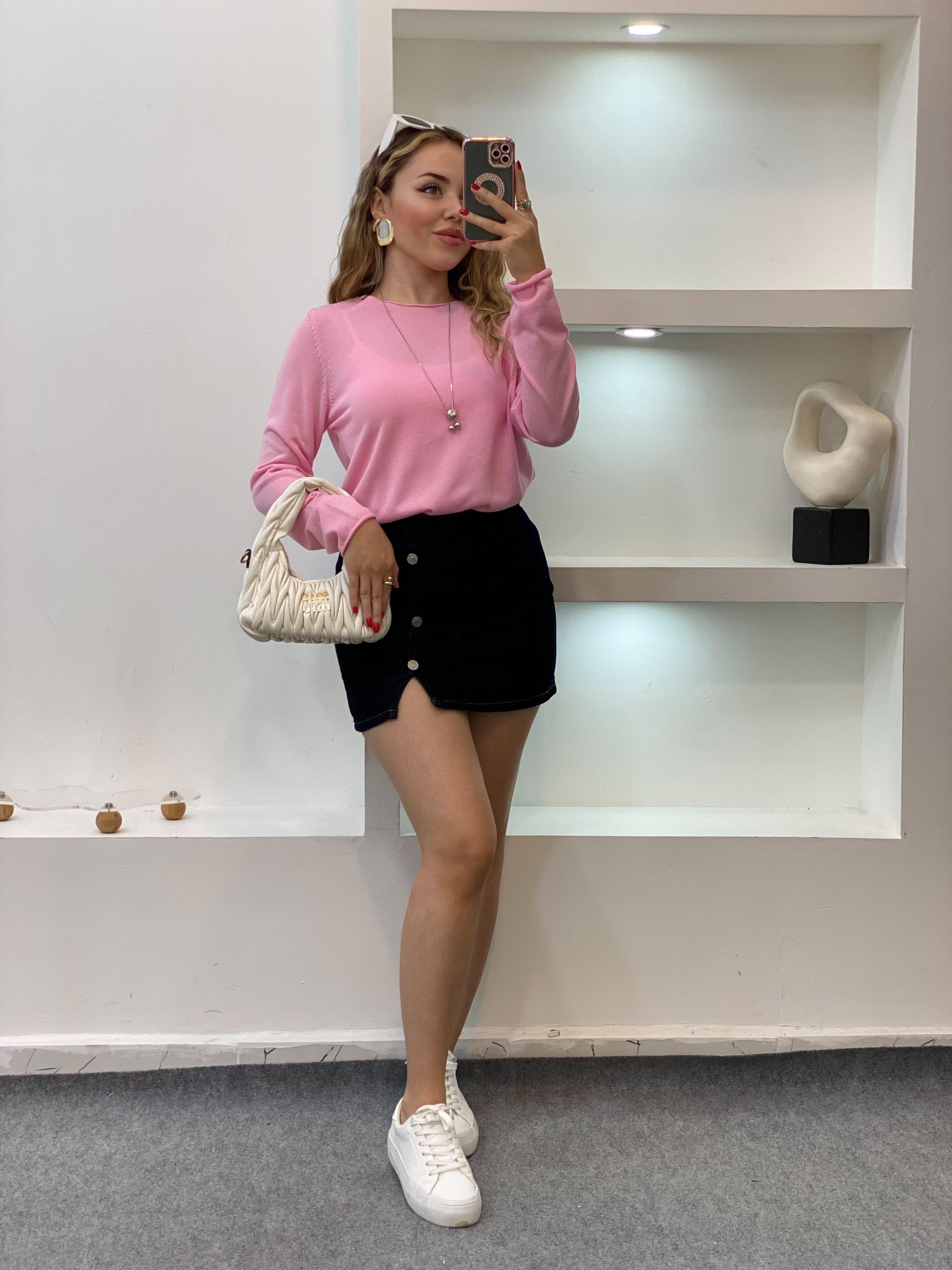Q Marka Pembe Premium Kalite Triko